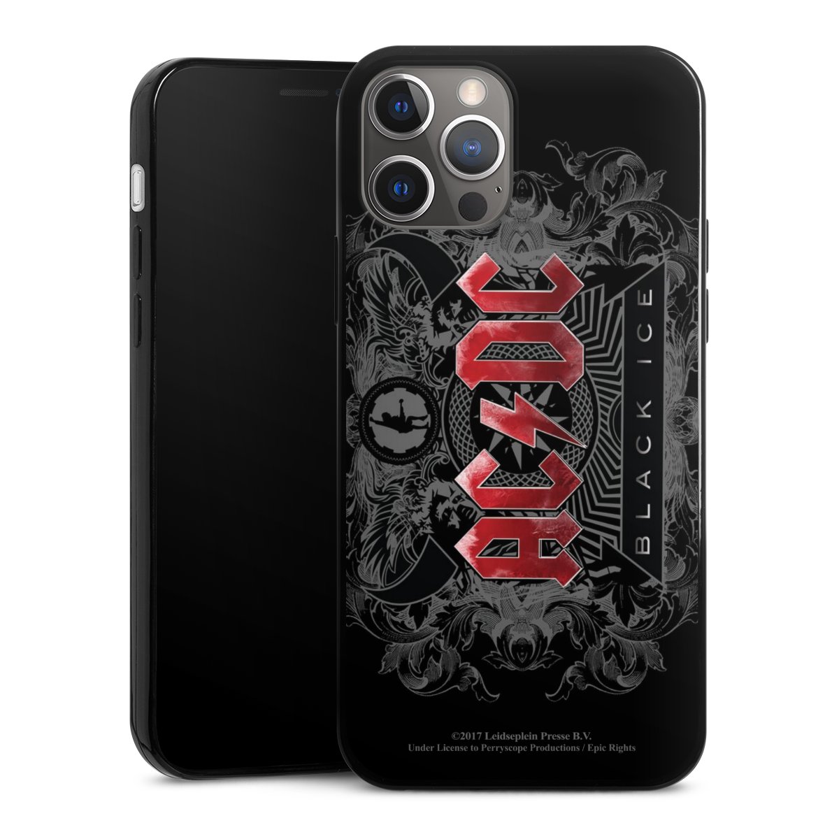 iPhone 12 Pro Handy Slim Case extra dünn Silikon Handyhülle schwarz Hülle Merchandise Black Ice Acdc Silikon Slim Case