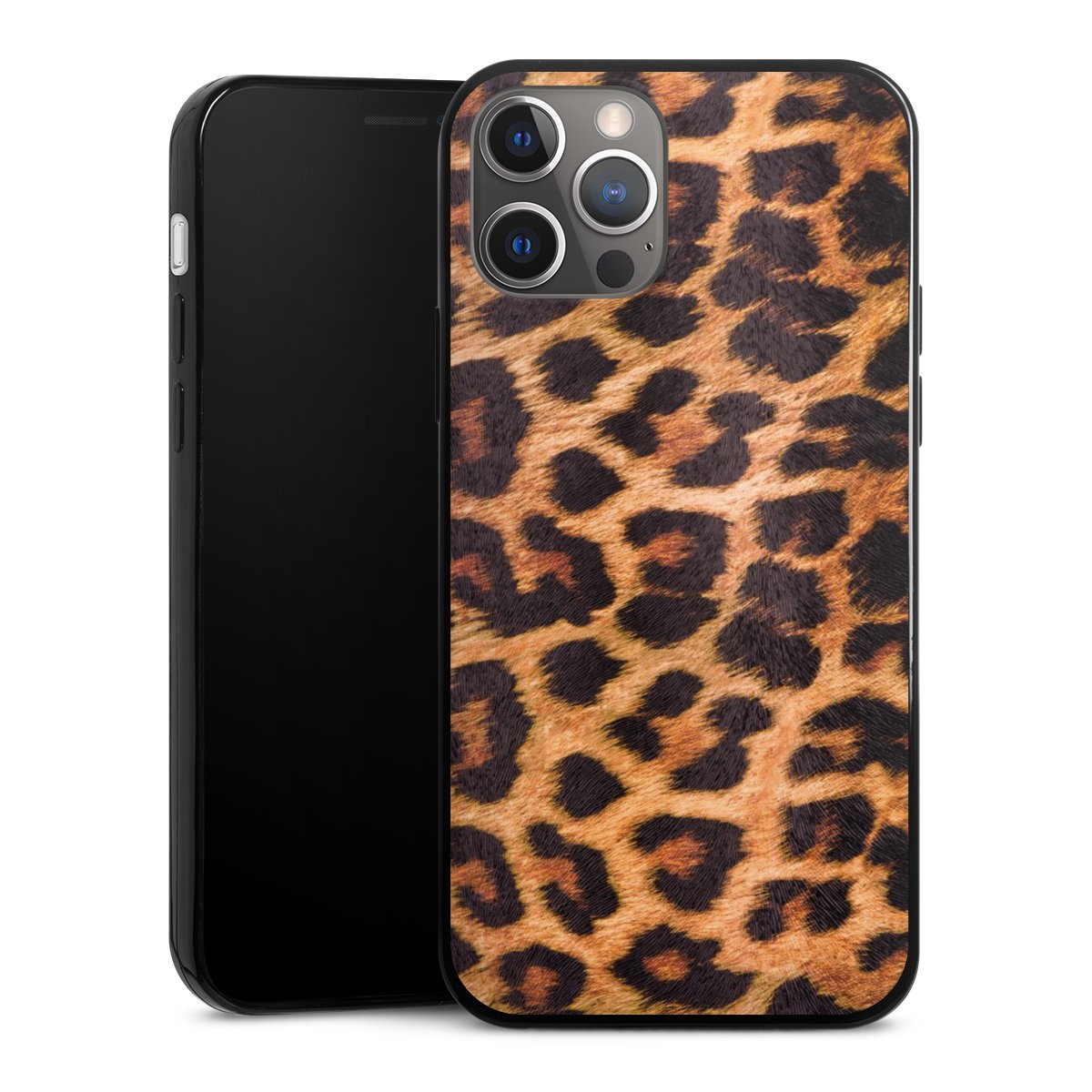 iPhone 12 Pro Handy Slim Case extra dünn Silikon Handyhülle schwarz Hülle Animal Print Leopard Fur Silikon Slim Case