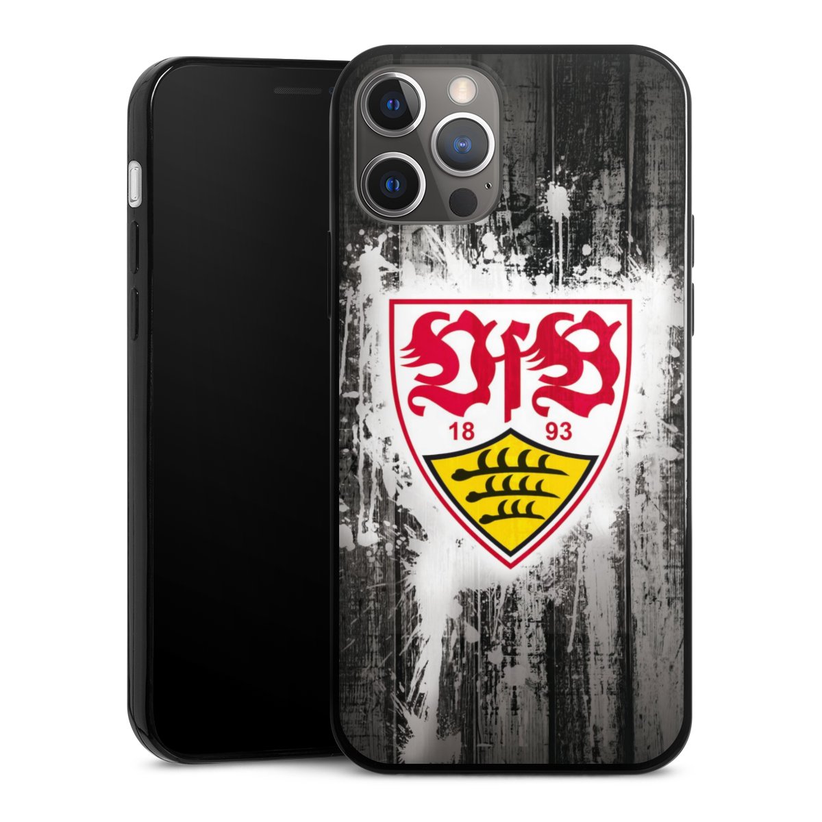 iPhone 12 Pro Handy Slim Case extra dünn Silikon Handyhülle schwarz Hülle Vfb Stuttgart Official Licensed Product Silikon Slim Case