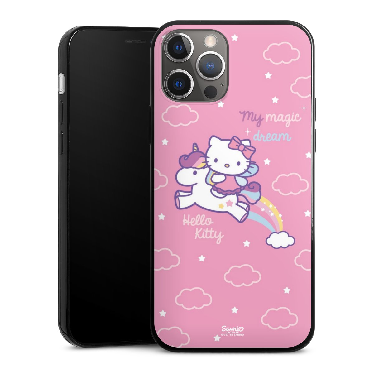 iPhone 12 Pro Handy Slim Case extra dünn Silikon Handyhülle schwarz Hülle Einhorn Official Licensed Product Hello Kitty Silikon Slim Case