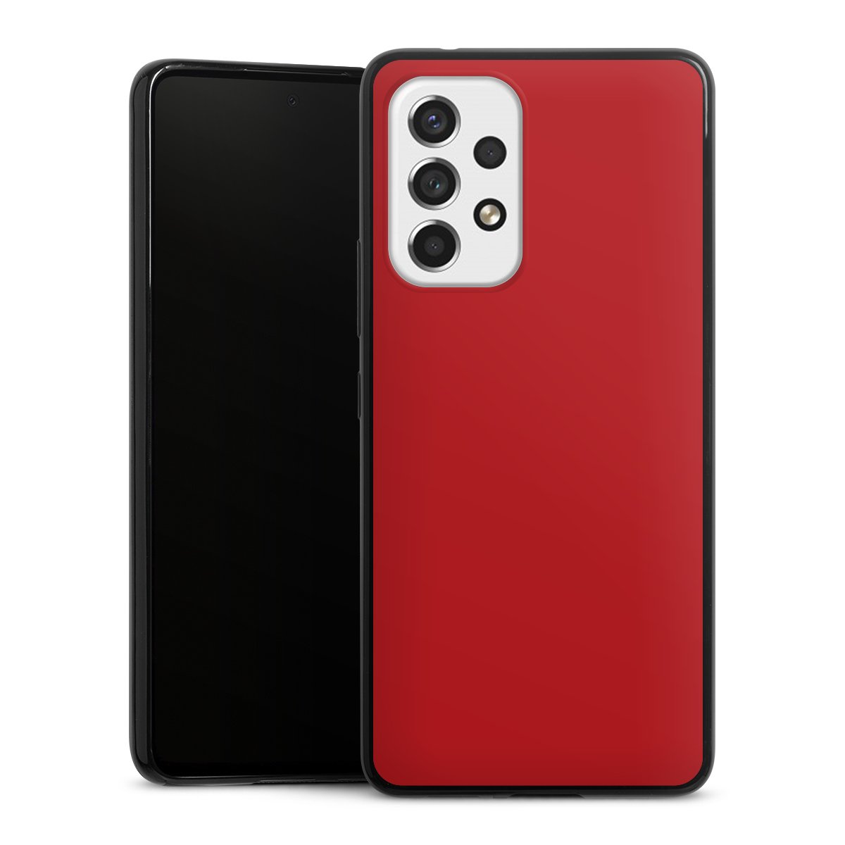 Galaxy A53 5G Handy Slim Case extra dünn Silikon Handyhülle schwarz Hülle Colour Unicoloured Red Silikon Slim Case