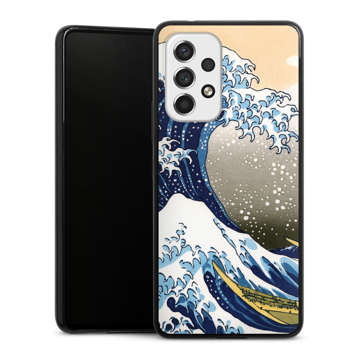 Galaxy A53 5G Handy Slim Case extra dünn Silikon Handyhülle schwarz Hülle Kunst Katsushika Hokusai Die Große Welle Vor Kanagawa Silikon Slim Case