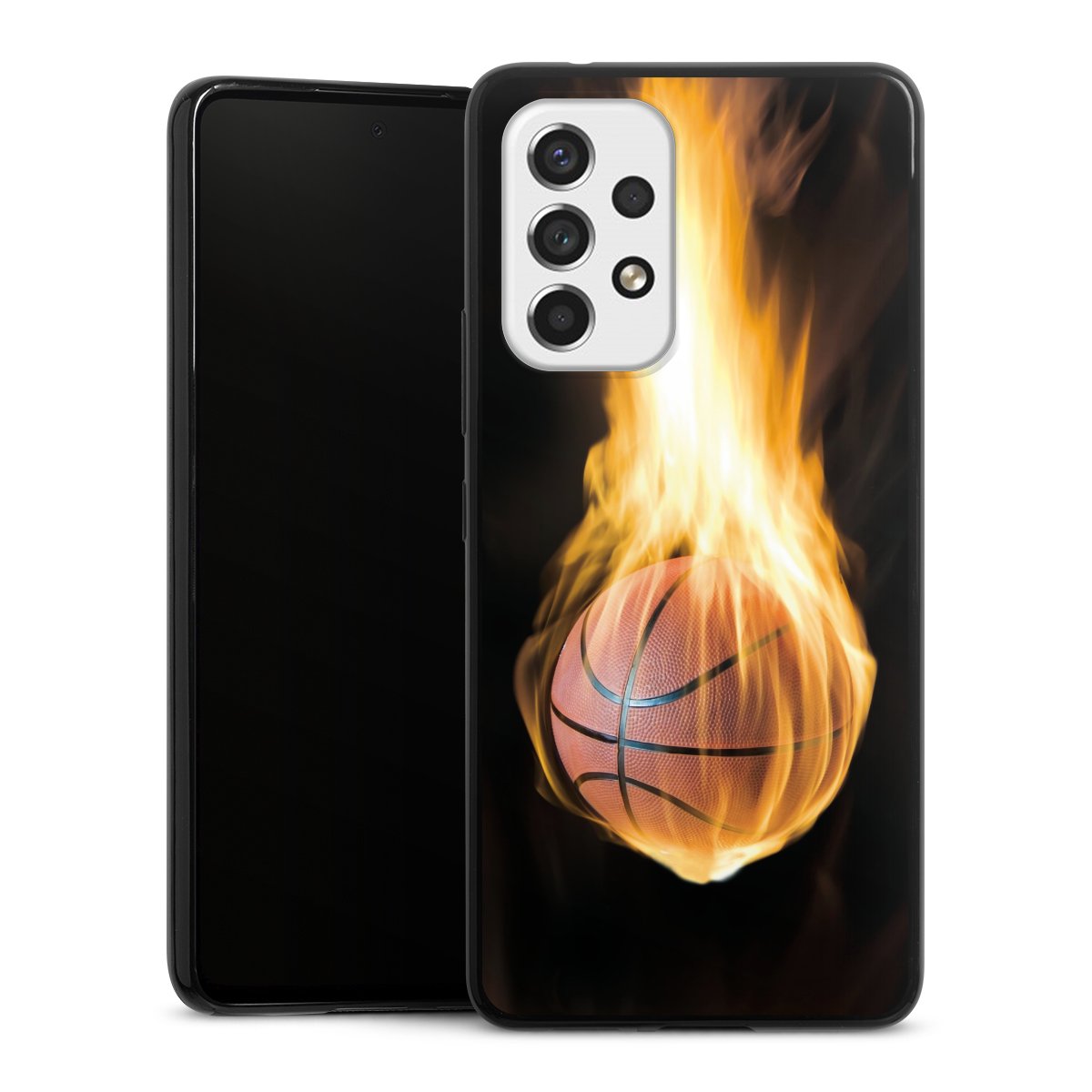 Galaxy A53 5G Handy Slim Case extra dünn Silikon Handyhülle schwarz Hülle Basketball Sports Fire Silikon Slim Case