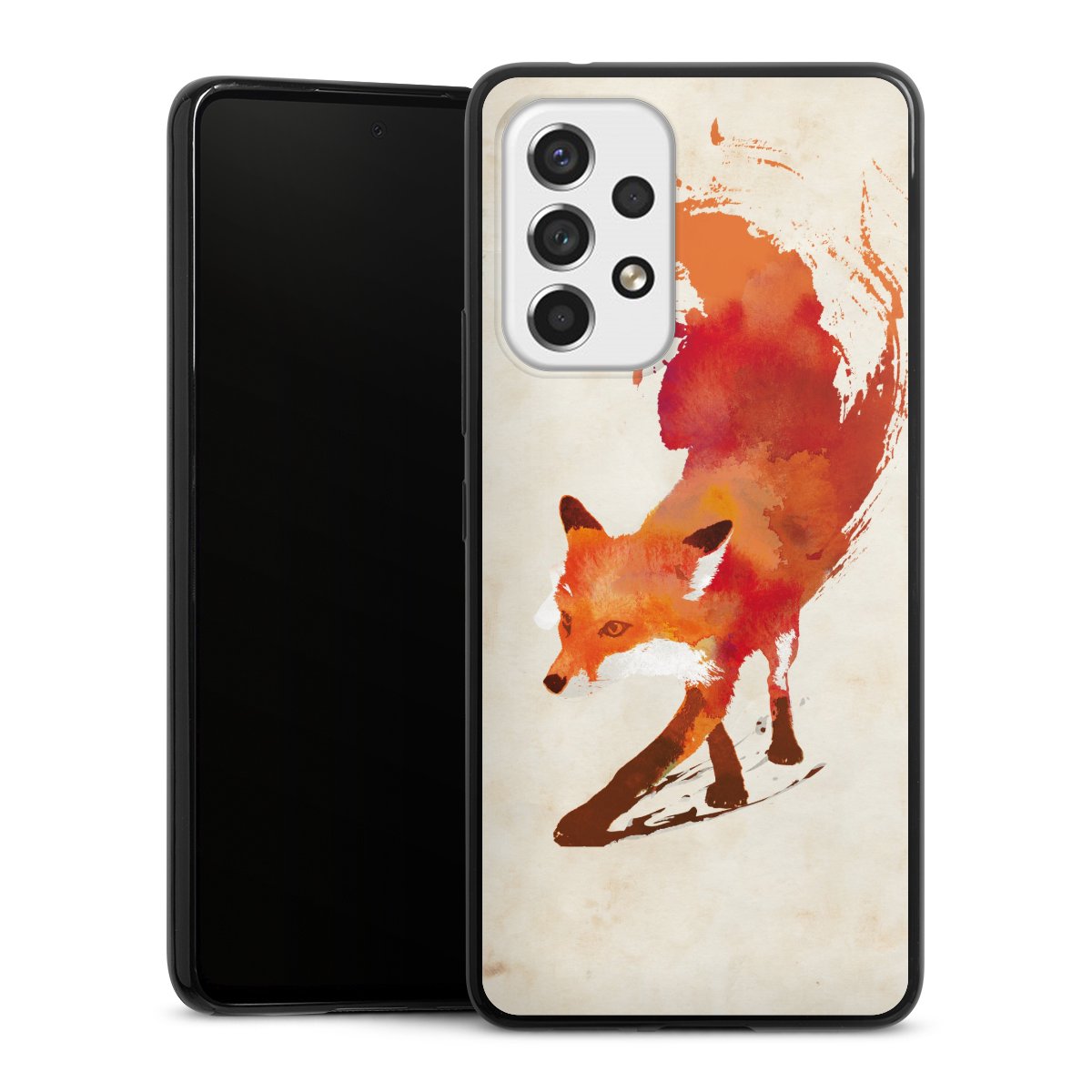 Galaxy A53 5G Handy Slim Case extra dünn Silikon Handyhülle schwarz Hülle Fox Graphic Silikon Slim Case