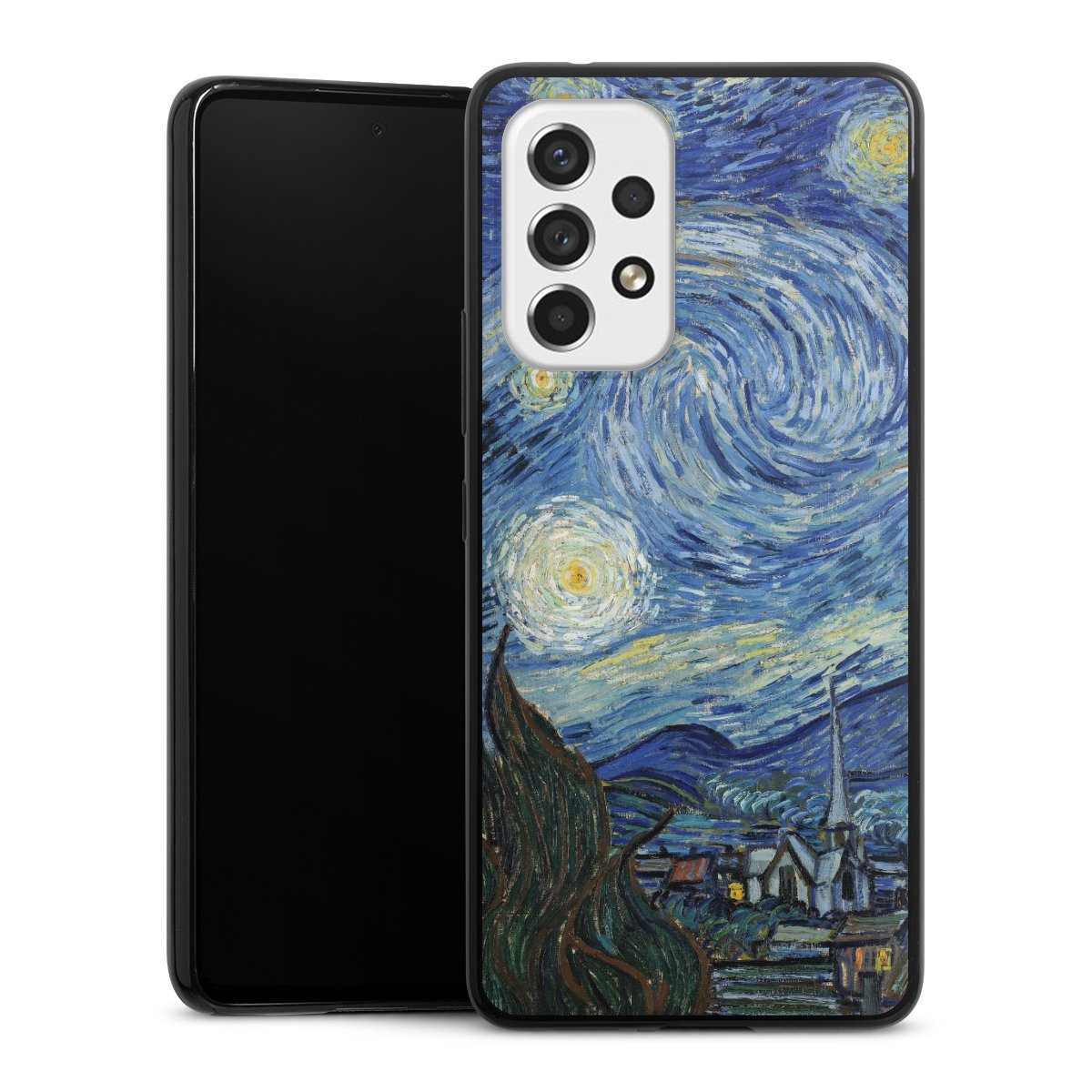 Galaxy A53 5G Handy Slim Case extra dünn Silikon Handyhülle schwarz Hülle The Starry Night Kunst Vincent Van Gogh Silikon Slim Case