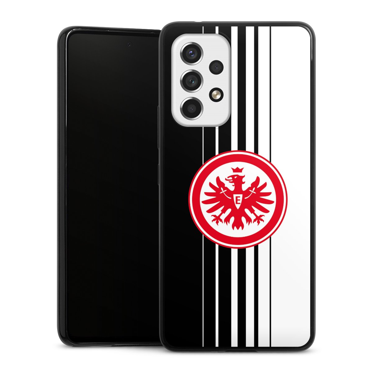 Galaxy A53 5G Handy Slim Case extra dünn Silikon Handyhülle schwarz Hülle Stripes Eintracht Frankfurt Official Licensed Product Silikon Slim Case