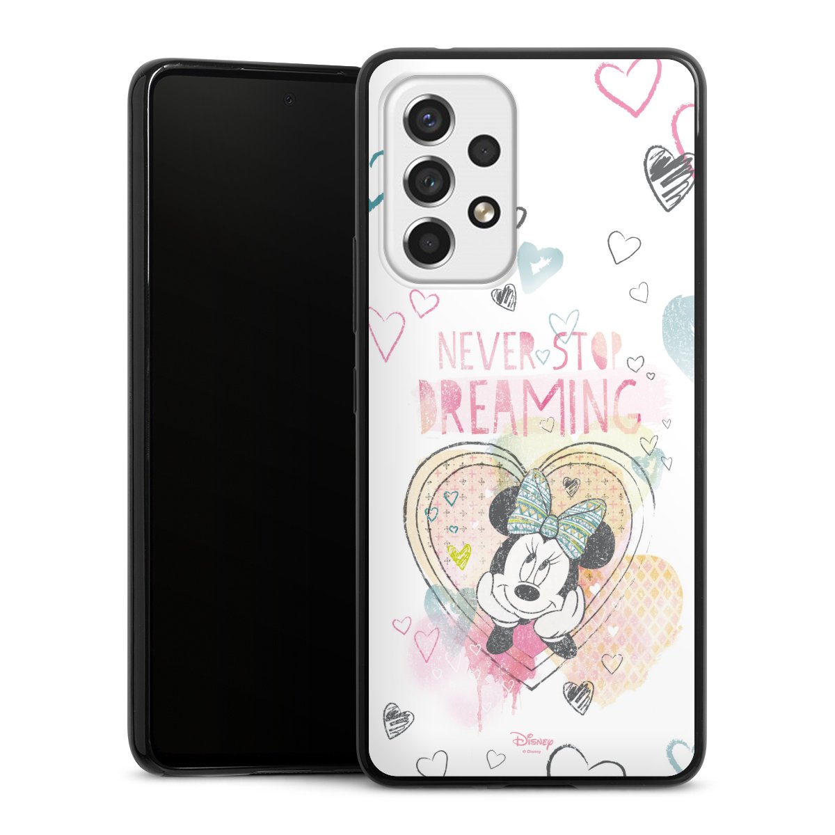 Galaxy A53 5G Handy Slim Case extra dünn Silikon Handyhülle schwarz Hülle Disney Official Licensed Product Minnie Mouse Silikon Slim Case