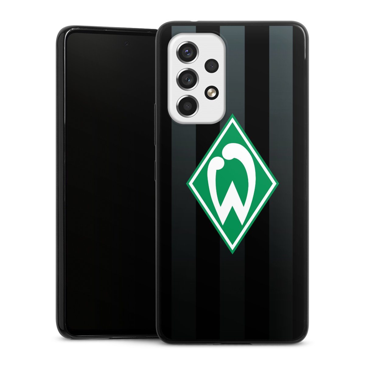 Galaxy A53 5G Handy Slim Case extra dünn Silikon Handyhülle schwarz Hülle Stripes Sv Werder Bremen Official Licensed Product Silikon Slim Case