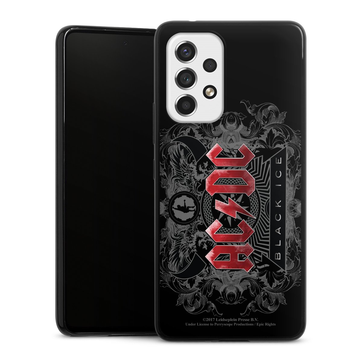 Galaxy A53 5G Handy Slim Case extra dünn Silikon Handyhülle schwarz Hülle Merchandise Black Ice Acdc Silikon Slim Case