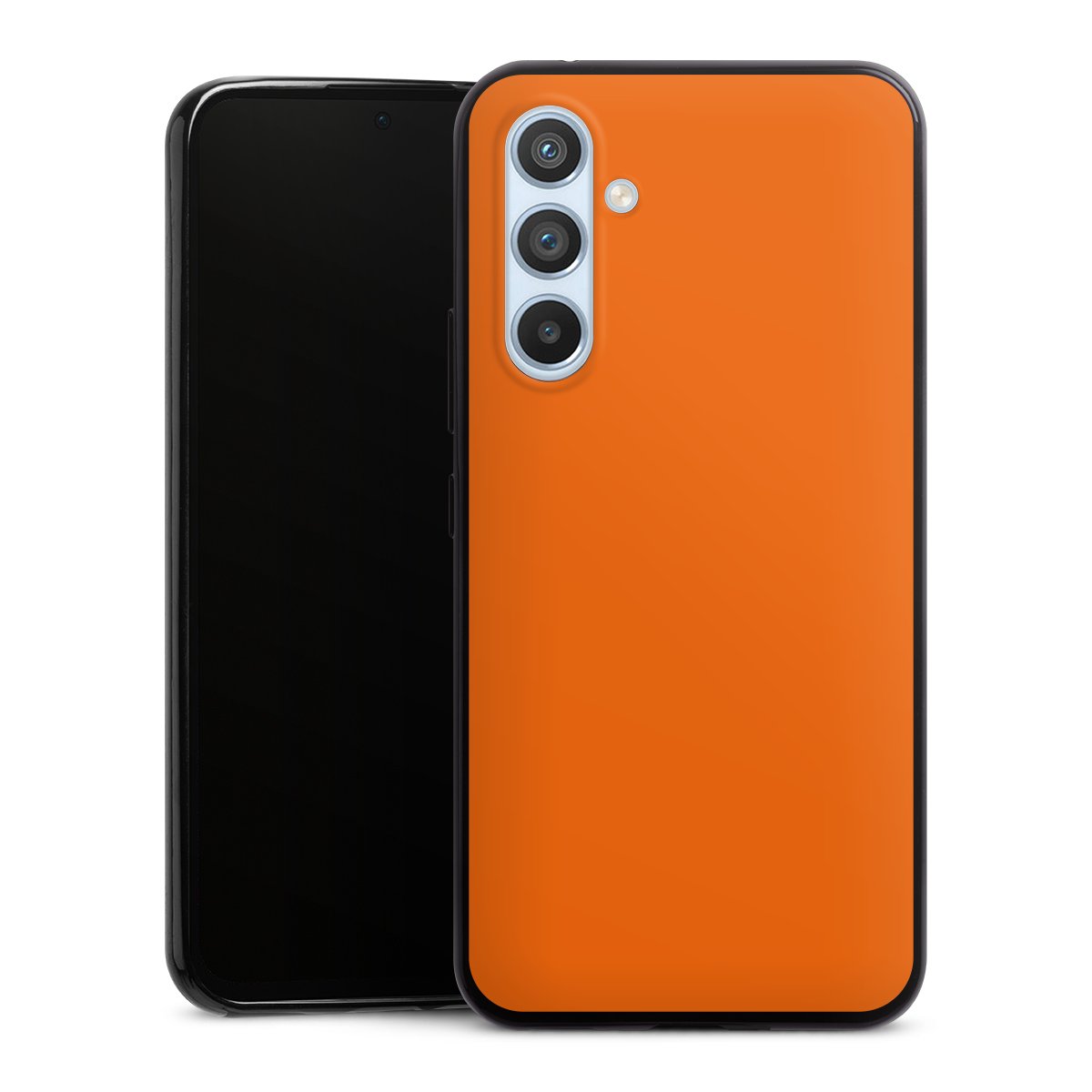 Galaxy A54 5G Handy Slim Case extra dünn Silikon Handyhülle schwarz Hülle Orange Colour Unicoloured Silikon Slim Case