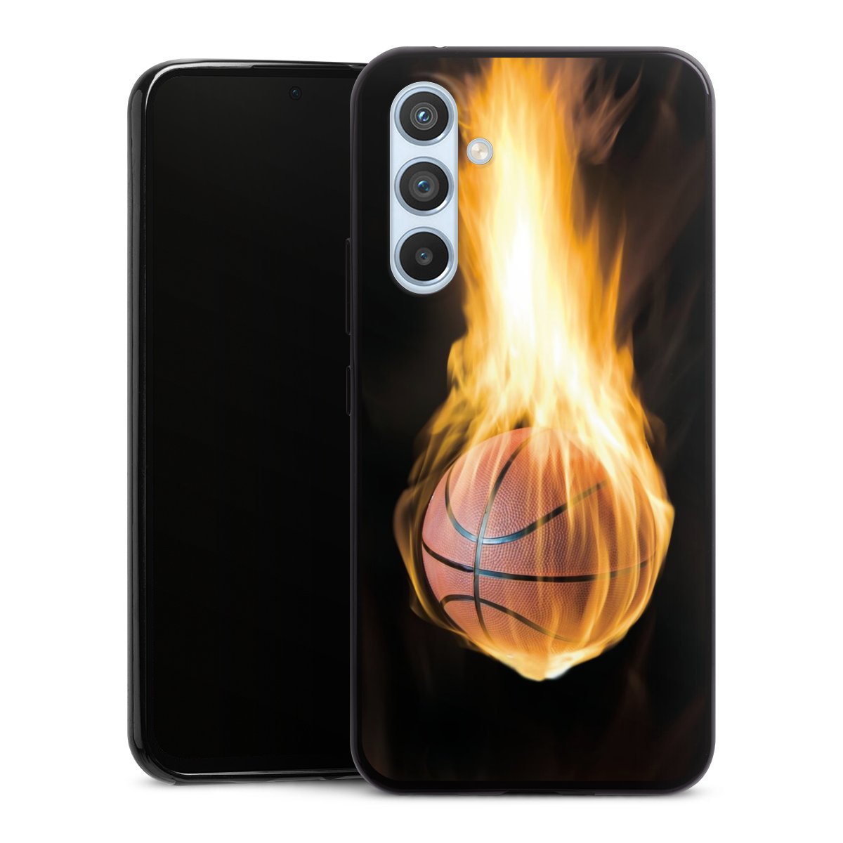 Galaxy A54 5G Handy Slim Case extra dünn Silikon Handyhülle schwarz Hülle Basketball Sports Fire Silikon Slim Case