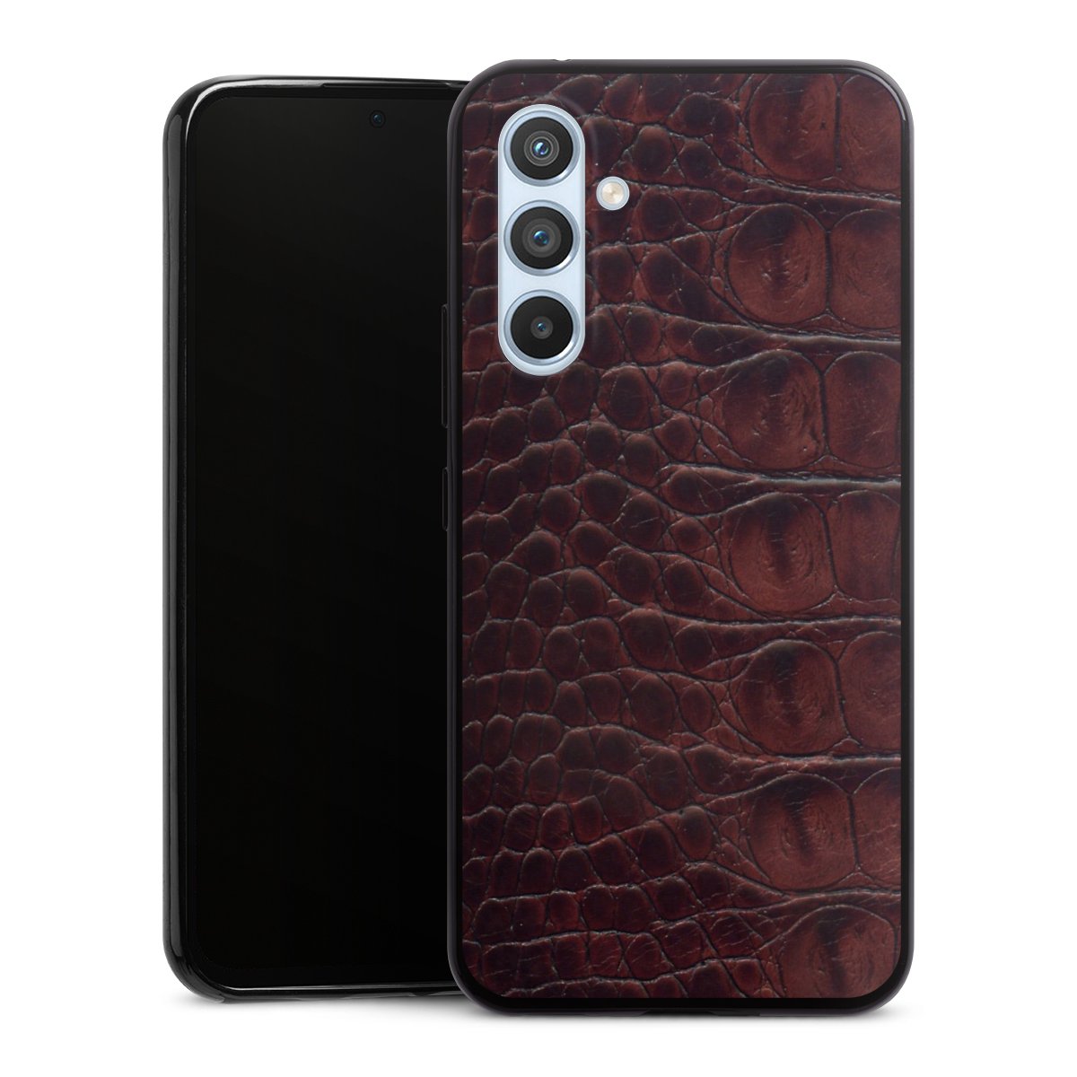 Galaxy A54 5G Handy Slim Case extra dünn Silikon Handyhülle schwarz Hülle Crocodile Animal Print Leather Silikon Slim Case