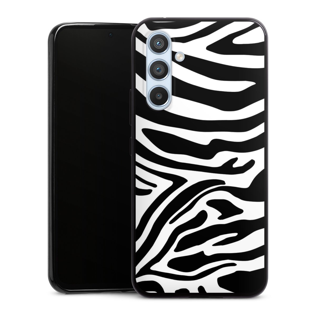 Galaxy A54 5G Handy Slim Case extra dünn Silikon Handyhülle schwarz Hülle Zebra Animal Look Animal Print Silikon Slim Case