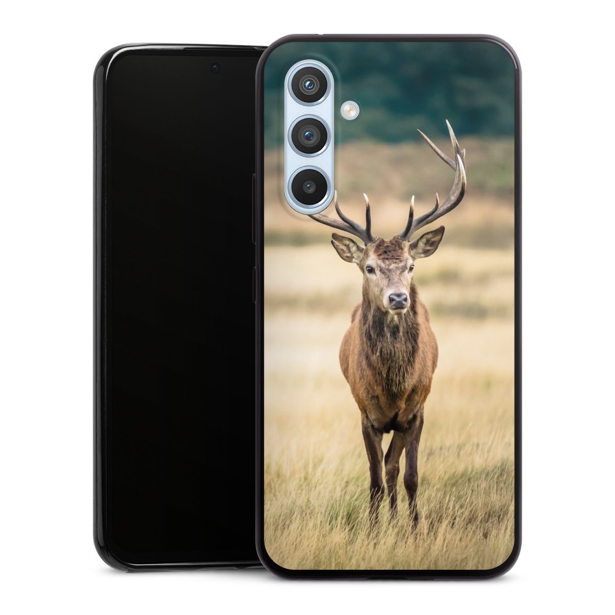 Galaxy A54 5G Handy Slim Case extra dünn Silikon Handyhülle schwarz Hülle Deer Meadow Forrest Silikon Slim Case