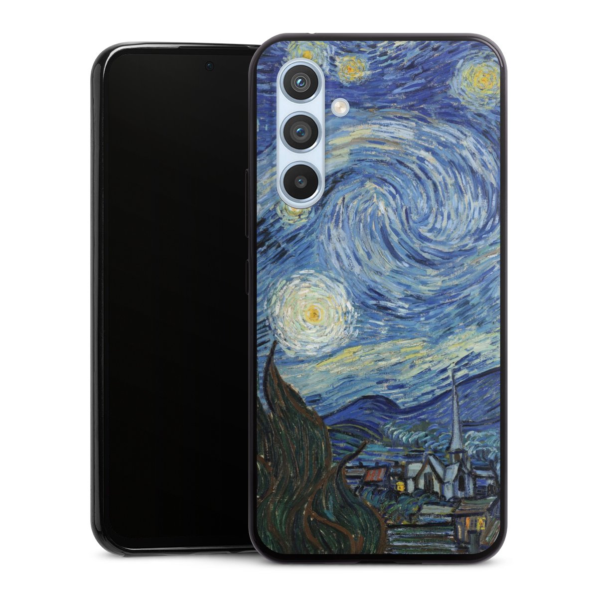 Galaxy A54 5G Handy Slim Case extra dünn Silikon Handyhülle schwarz Hülle The Starry Night Kunst Vincent Van Gogh Silikon Slim Case