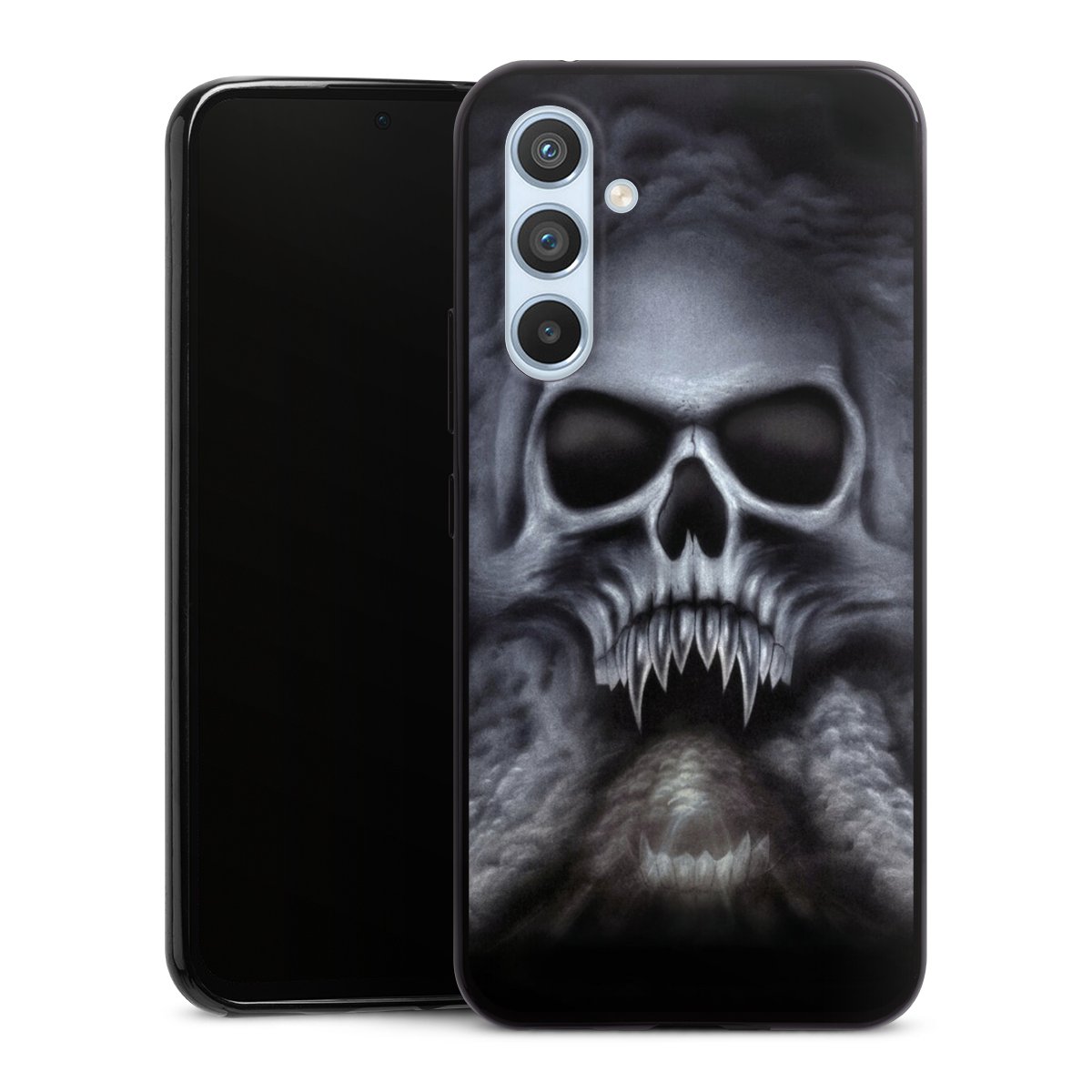 Galaxy A54 5G Handy Slim Case extra dünn Silikon Handyhülle schwarz Hülle Totenkopf Skull Silikon Slim Case