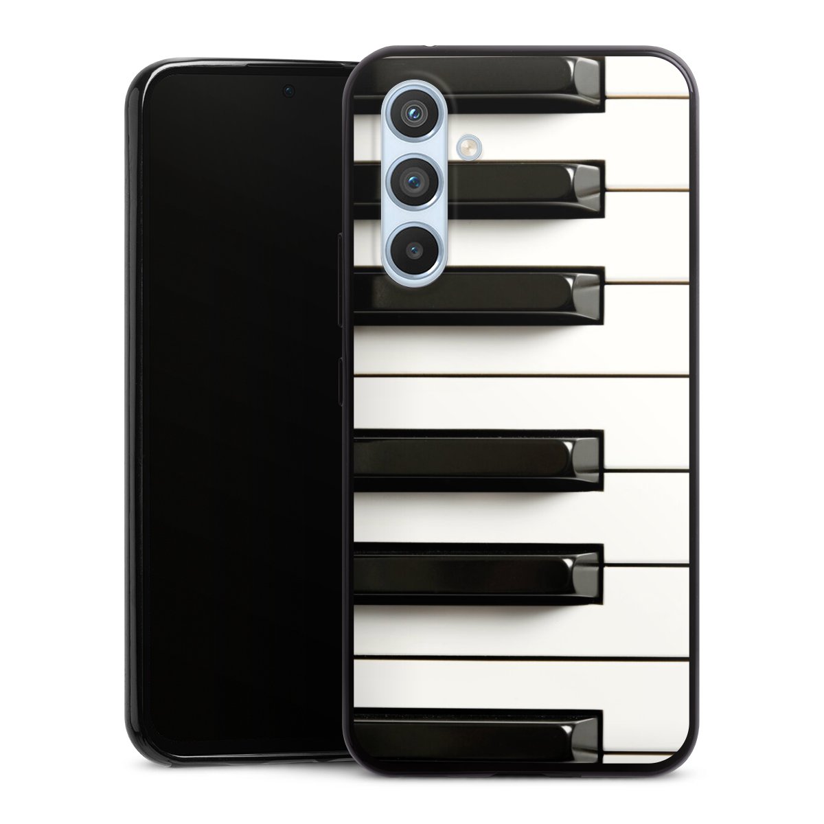 Galaxy A54 5G Handy Slim Case extra dünn Silikon Handyhülle schwarz Hülle Klavier Piano Music Silikon Slim Case