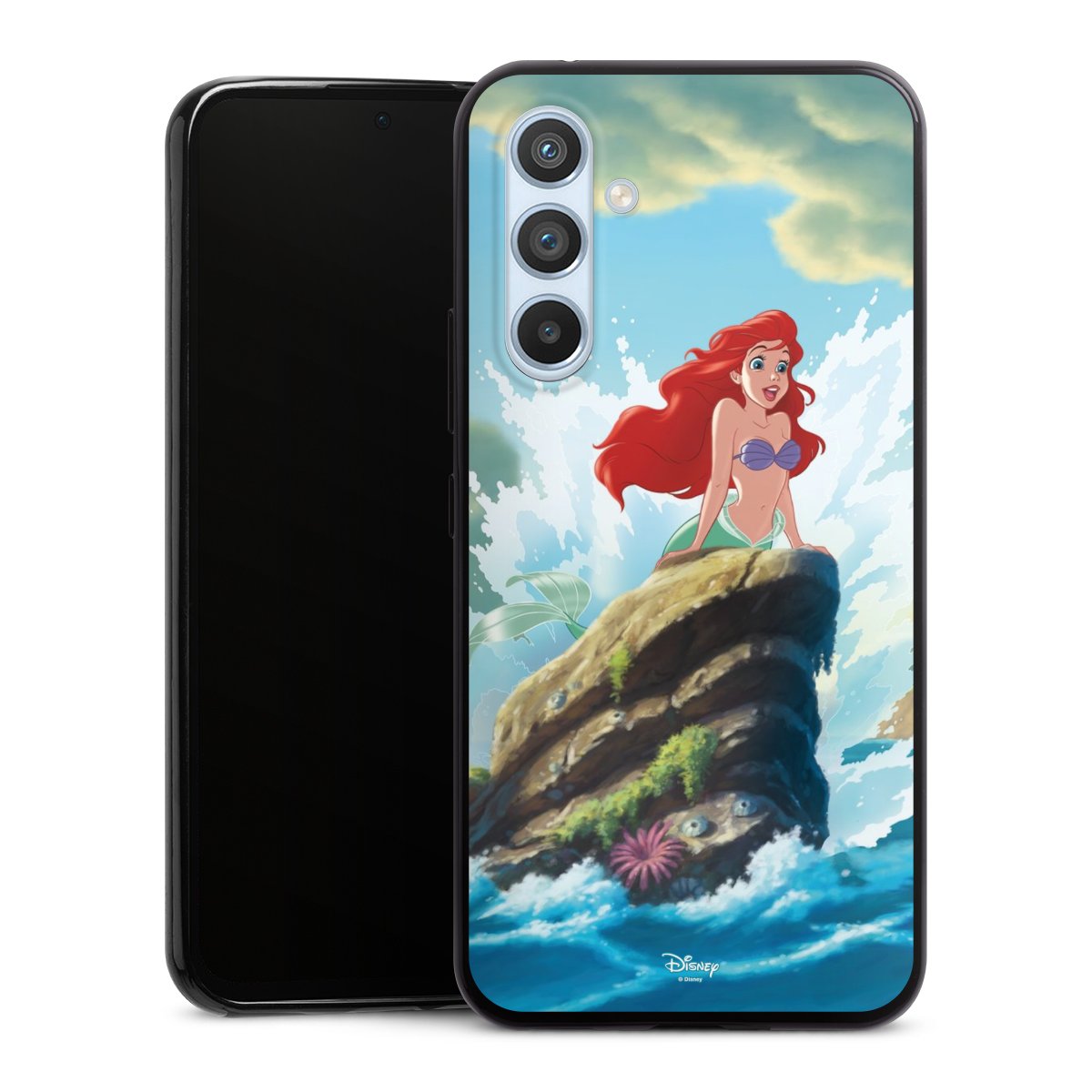 Galaxy A54 5G Handy Slim Case extra dünn Silikon Handyhülle schwarz Hülle Mermaid Arielle Die Meerjungfrau Official Licensed Product Silikon Slim Case