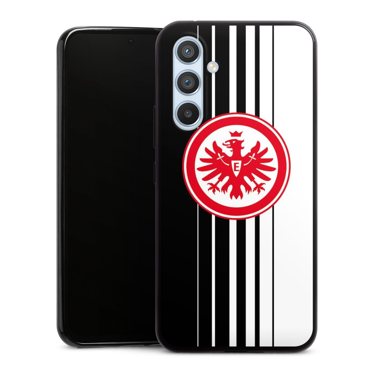 Galaxy A54 5G Handy Slim Case extra dünn Silikon Handyhülle schwarz Hülle Stripes Eintracht Frankfurt Official Licensed Product Silikon Slim Case