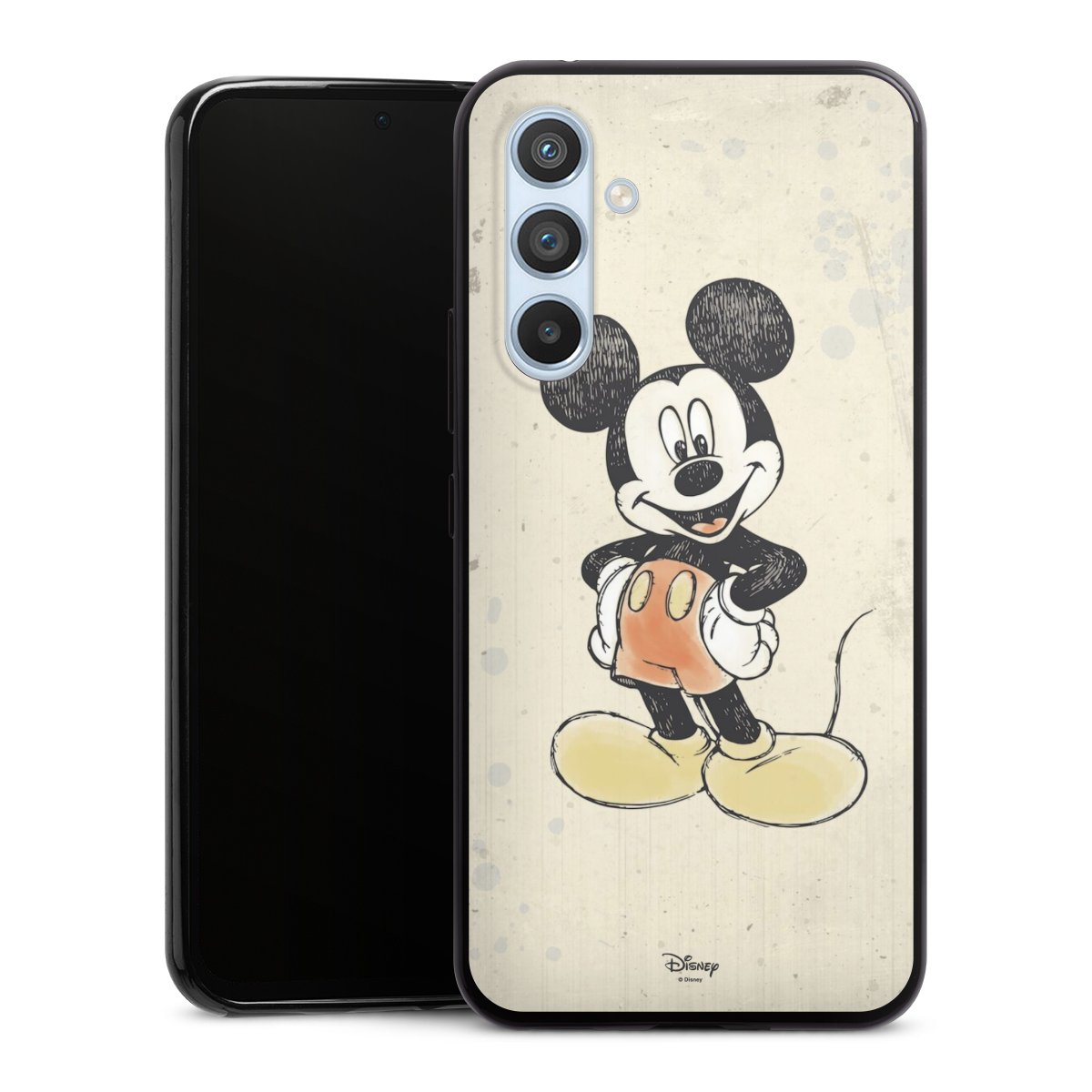 Galaxy A54 5G Handy Slim Case extra dünn Silikon Handyhülle schwarz Hülle Water Colour Mickey & Minnie Mouse Official Licensed Product Silikon Slim Case