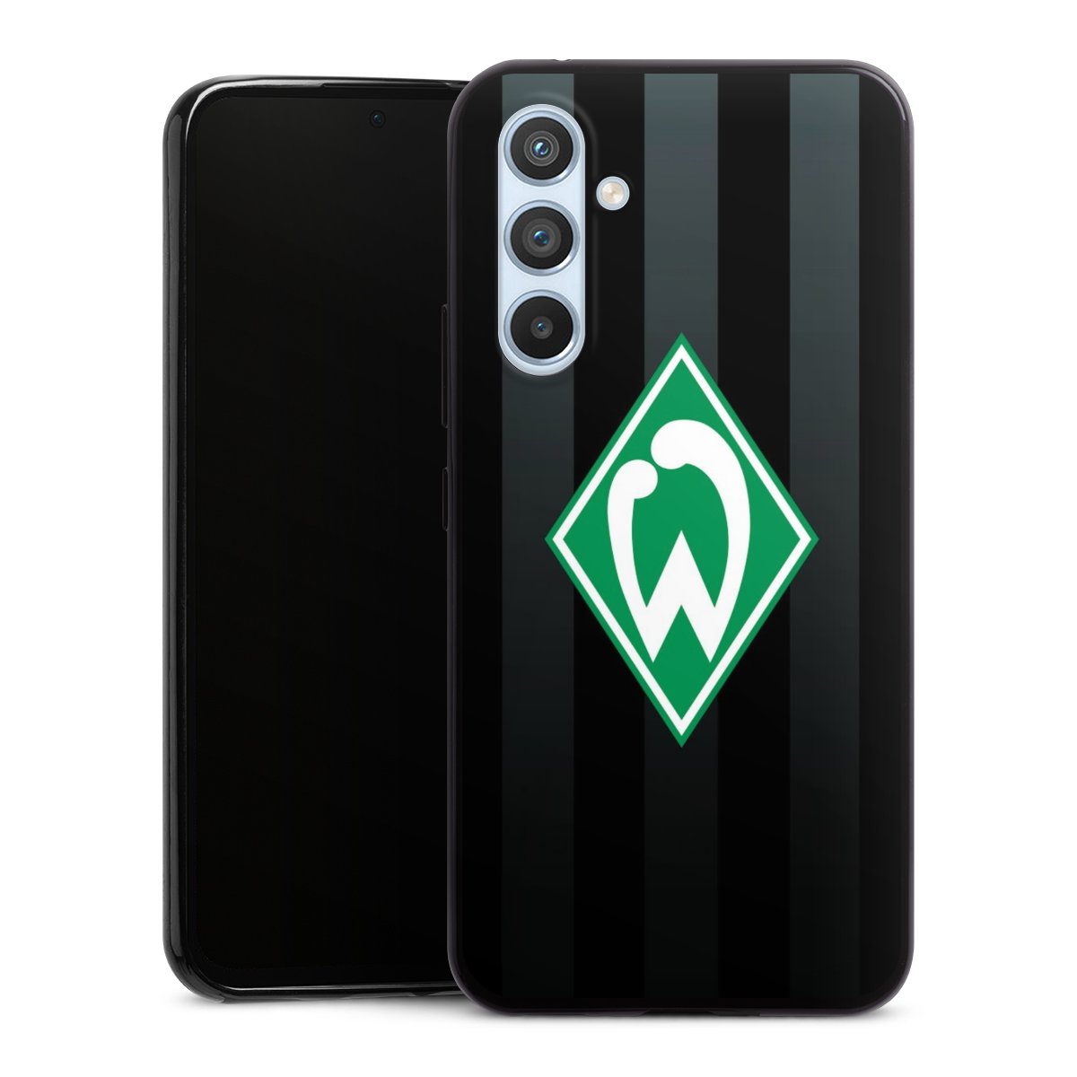 Galaxy A54 5G Handy Slim Case extra dünn Silikon Handyhülle schwarz Hülle Stripes Sv Werder Bremen Official Licensed Product Silikon Slim Case