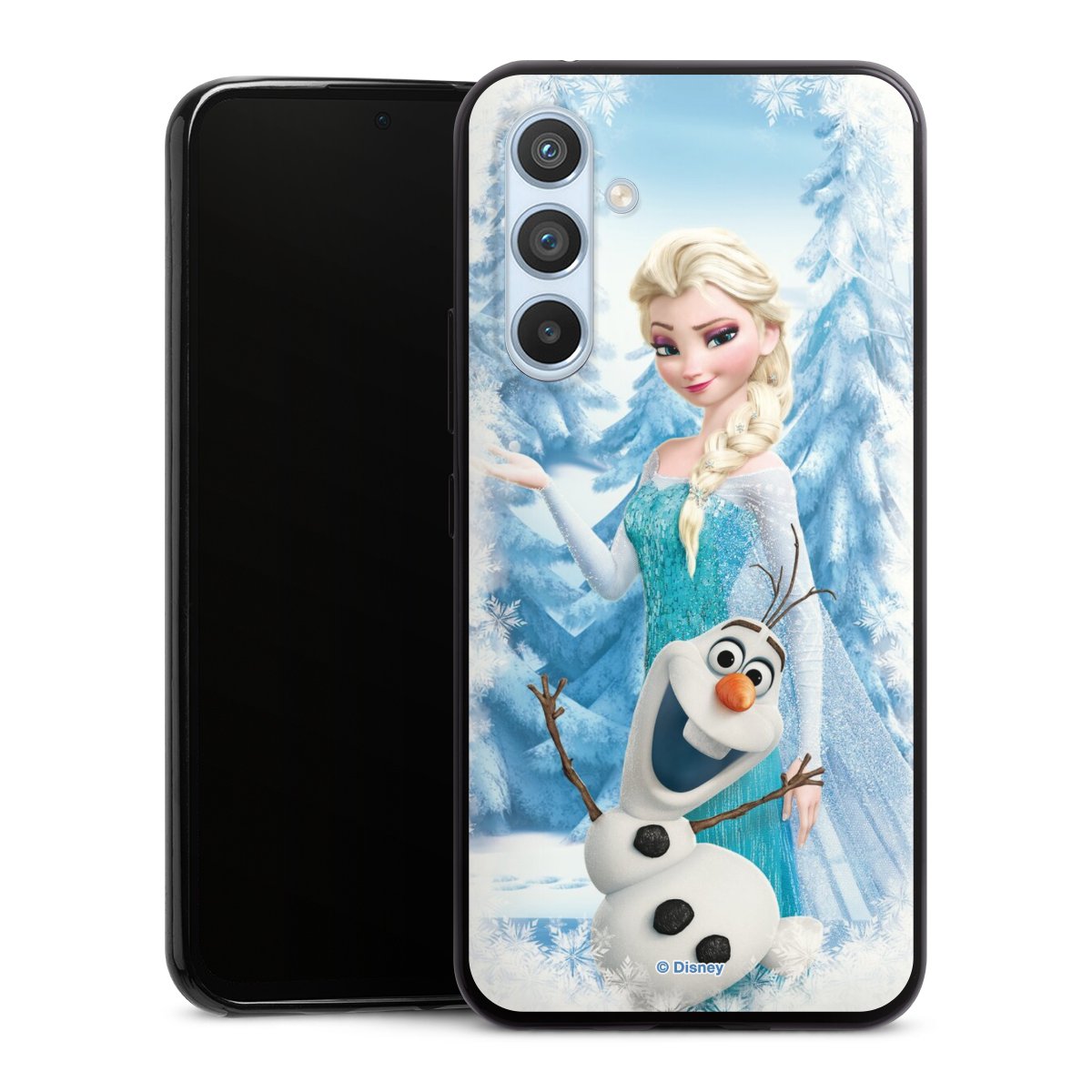 Galaxy A54 5G Handy Slim Case extra dünn Silikon Handyhülle schwarz Hülle Official Licensed Product Frozen Elsa Disney Silikon Slim Case