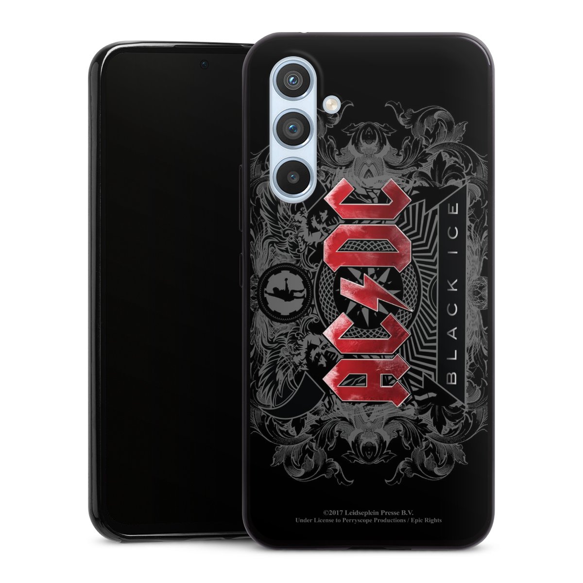 Galaxy A54 5G Handy Slim Case extra dünn Silikon Handyhülle schwarz Hülle Merchandise Black Ice Acdc Silikon Slim Case