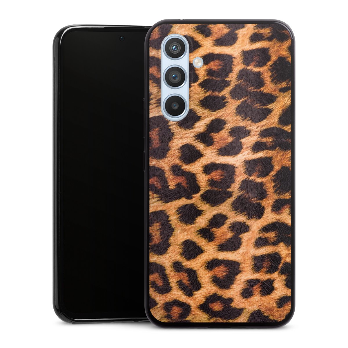 Galaxy A54 5G Handy Slim Case extra dünn Silikon Handyhülle schwarz Hülle Animal Print Leopard Fur Silikon Slim Case