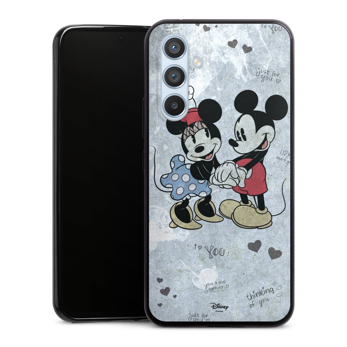 Galaxy A54 5G Handy Slim Case extra dünn Silikon Handyhülle schwarz Hülle Mickey & Minnie Mouse Vintage Disney Silikon Slim Case