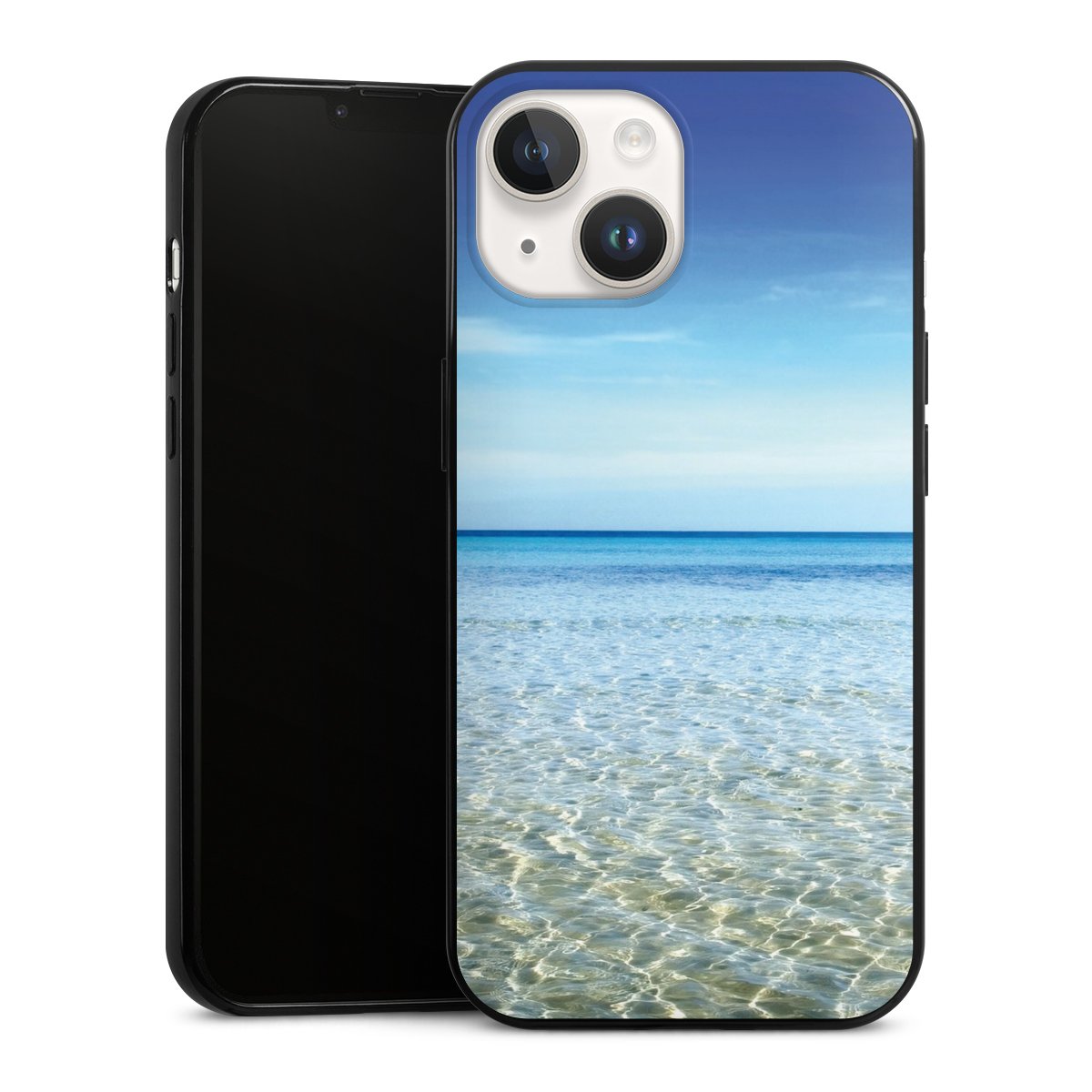 iPhone 14 Handy Slim Case extra dünn Silikon Handyhülle schwarz Hülle Urlaub Sky Ocean Silikon Slim Case