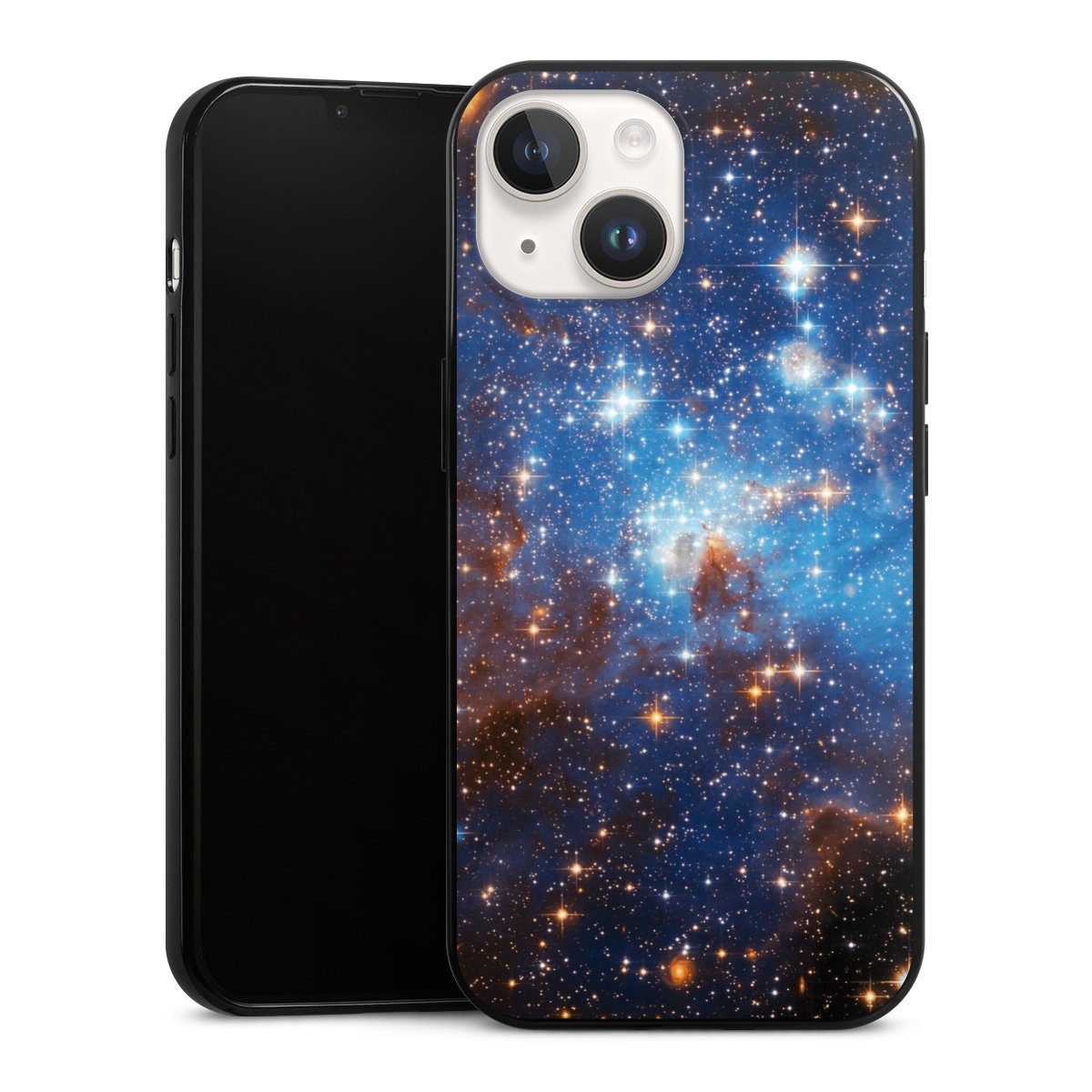 iPhone 14 Handy Slim Case extra dünn Silikon Handyhülle schwarz Hülle Star Weltall Galaxy Silikon Slim Case