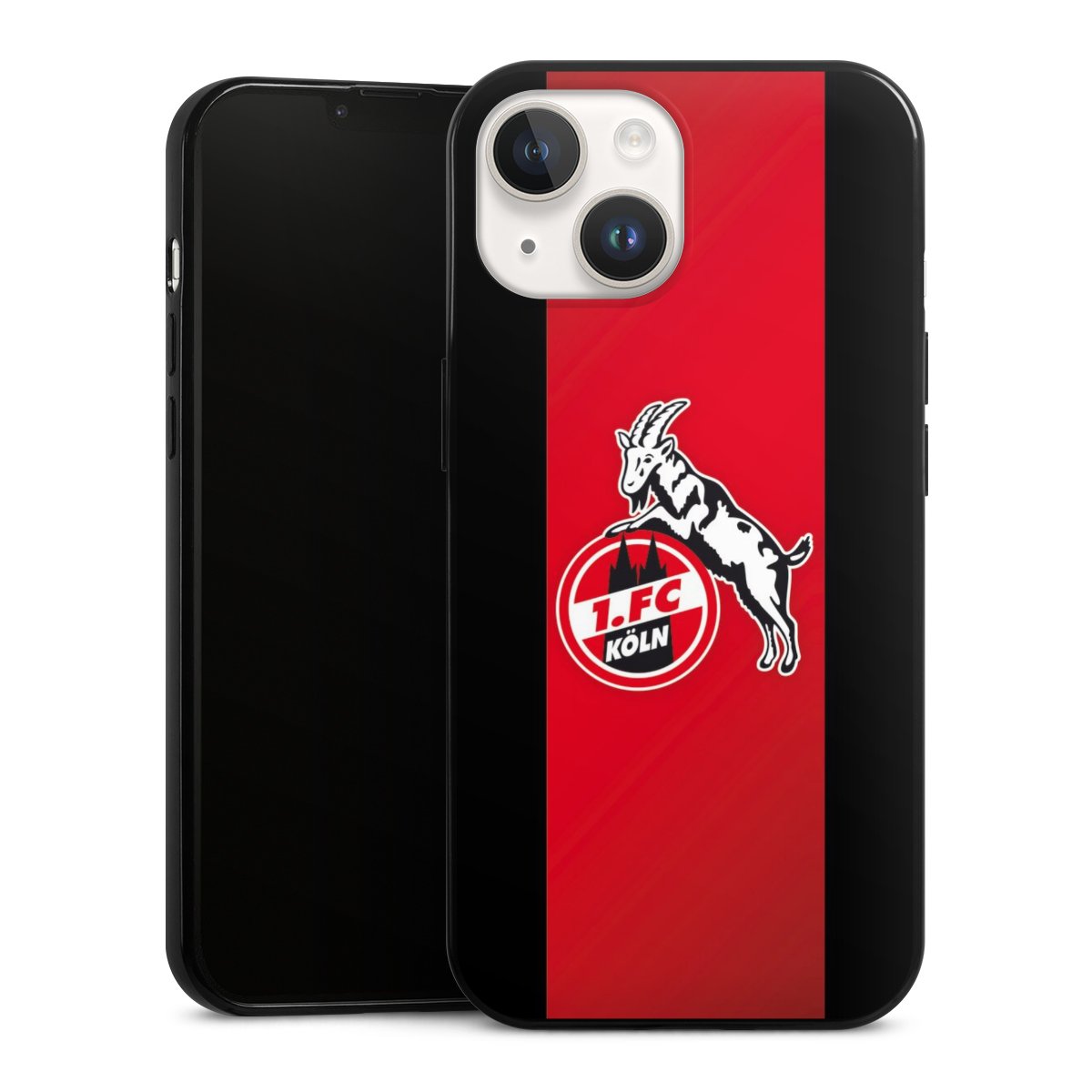 iPhone 14 Handy Slim Case extra dünn Silikon Handyhülle schwarz Hülle Official Licensed Product Billy Goat Hennes 1. Fc Köln Silikon Slim Case