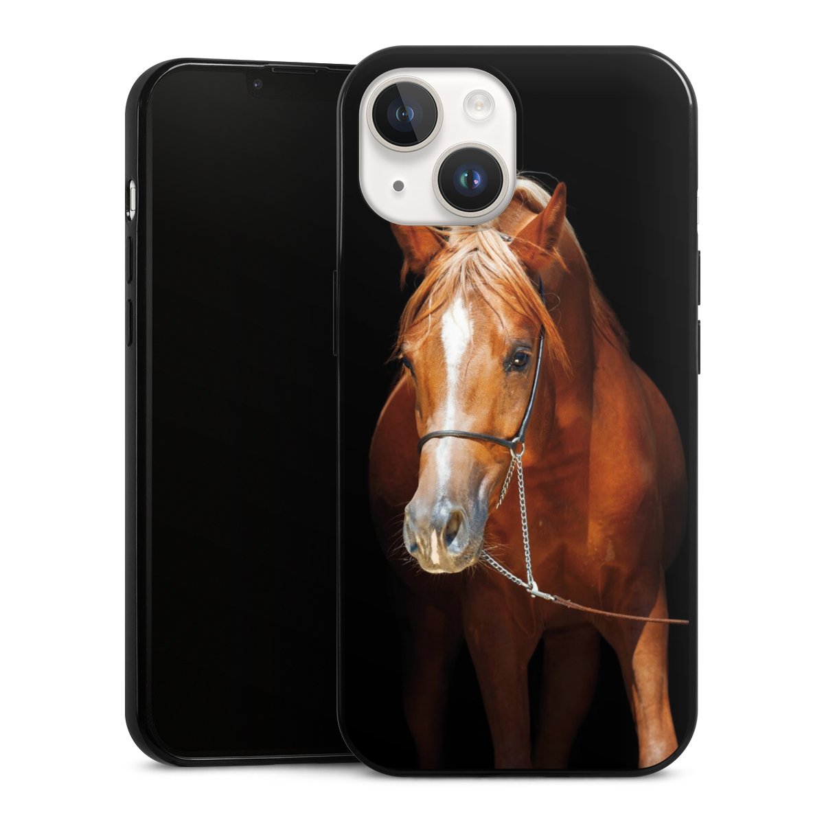 iPhone 14 Handy Slim Case extra dünn Silikon Handyhülle schwarz Hülle Mare Horse Hobby Silikon Slim Case