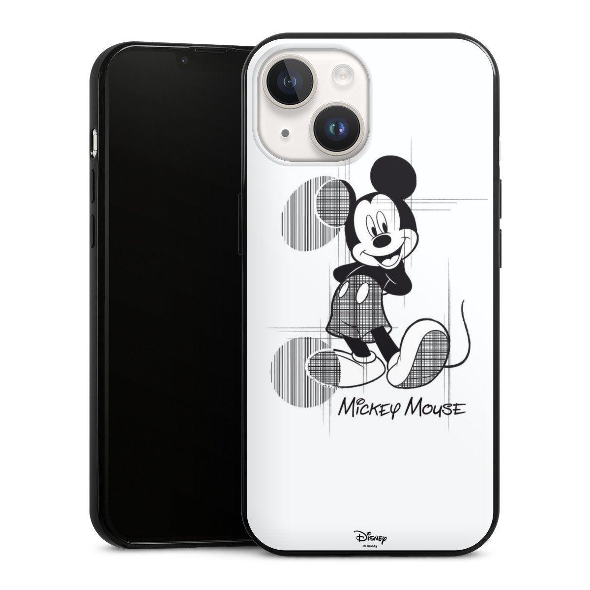 iPhone 14 Handy Slim Case extra dünn Silikon Handyhülle schwarz Hülle Disney Official Licensed Product Mickey Mouse Silikon Slim Case