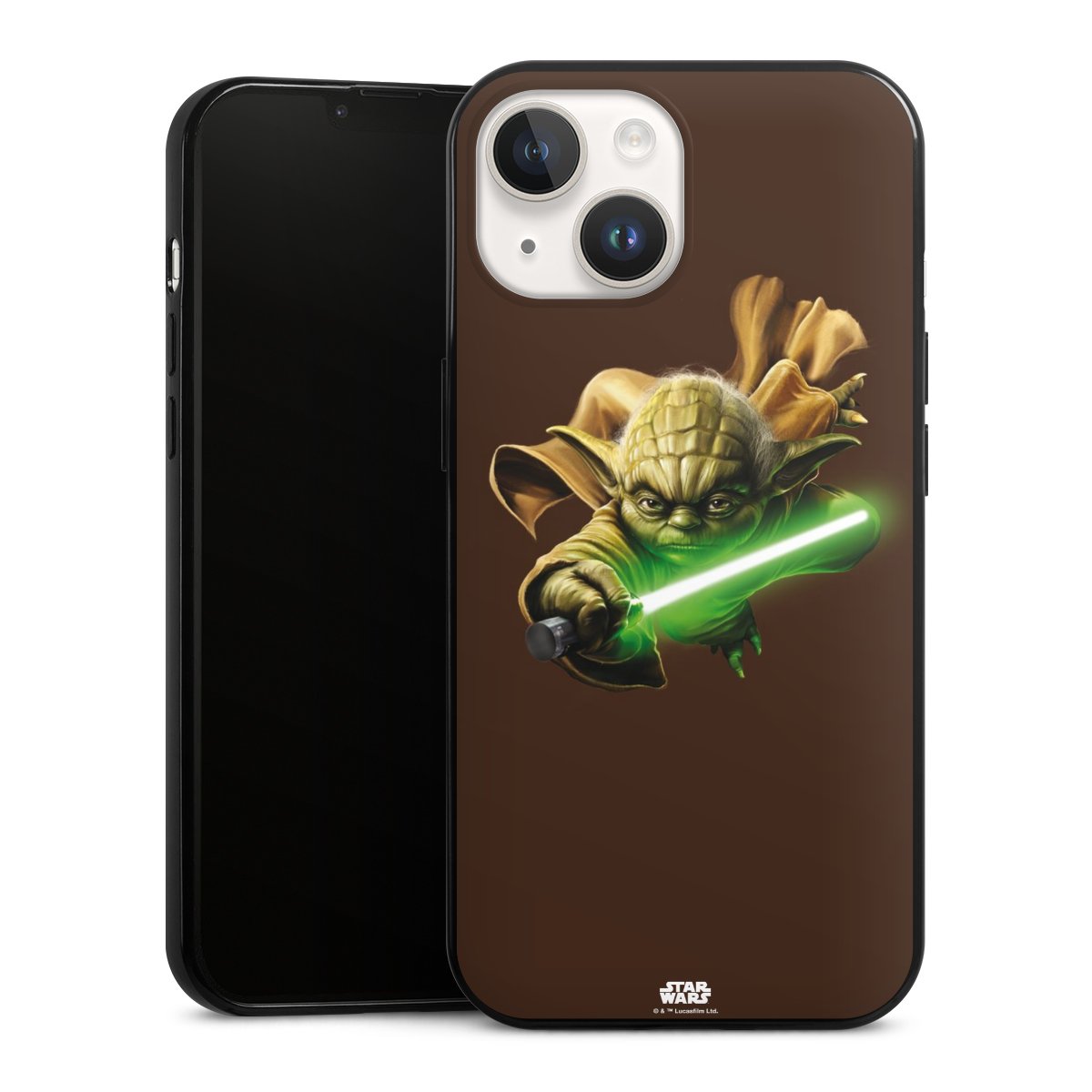 iPhone 14 Handy Slim Case extra dünn Silikon Handyhülle schwarz Hülle Yoda Merchandise Star Wars Silikon Slim Case