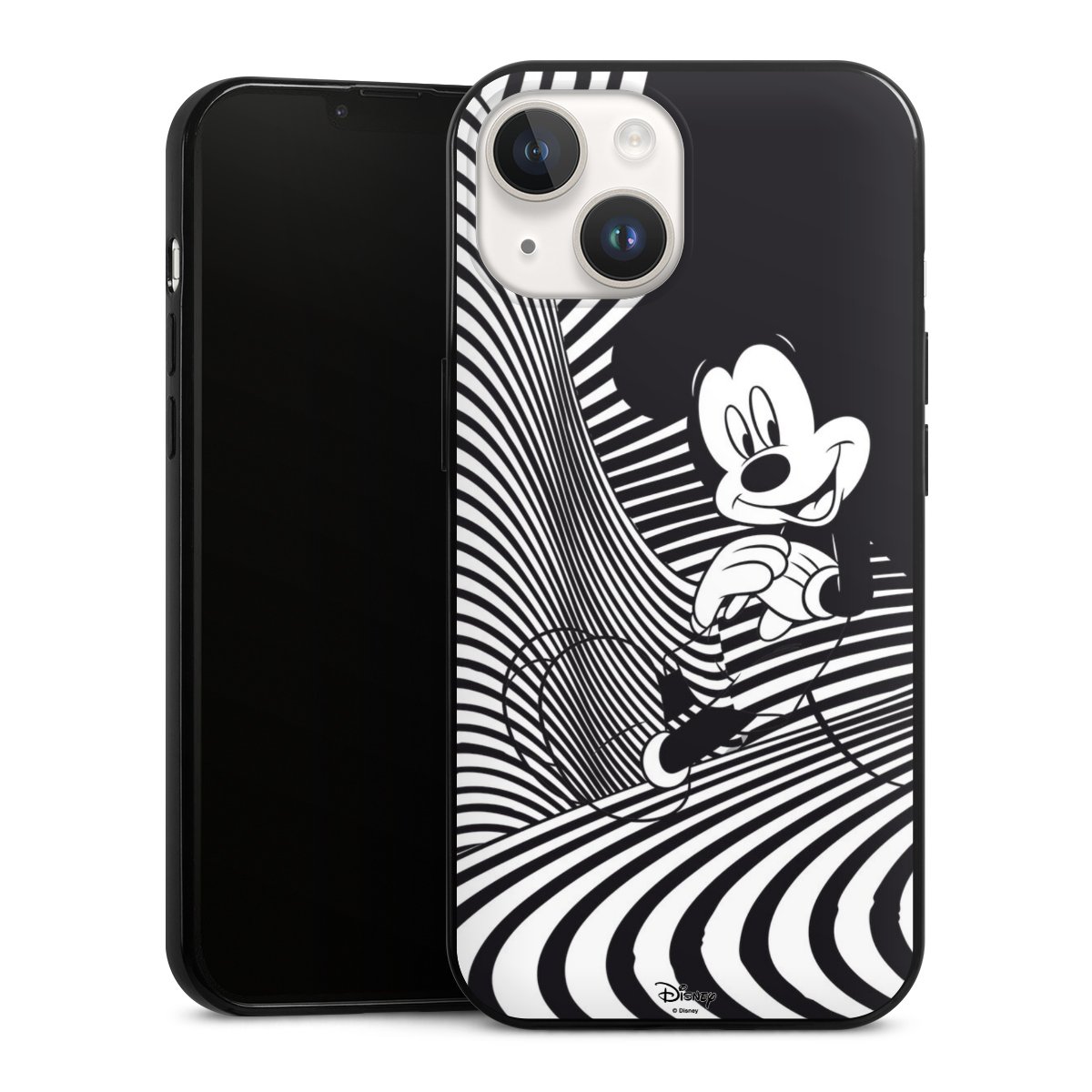 iPhone 14 Handy Slim Case extra dünn Silikon Handyhülle schwarz Hülle Disney Official Licensed Product Mickey Mouse Silikon Slim Case