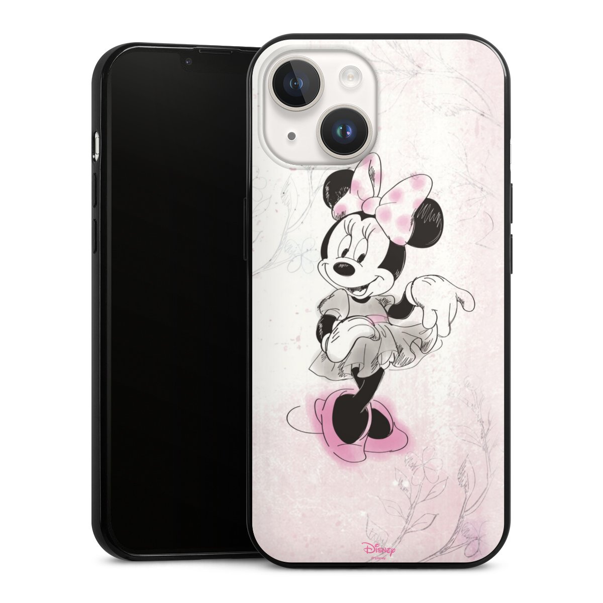 iPhone 14 Handy Slim Case extra dünn Silikon Handyhülle schwarz Hülle Disney Minnie Mouse Vintage Silikon Slim Case