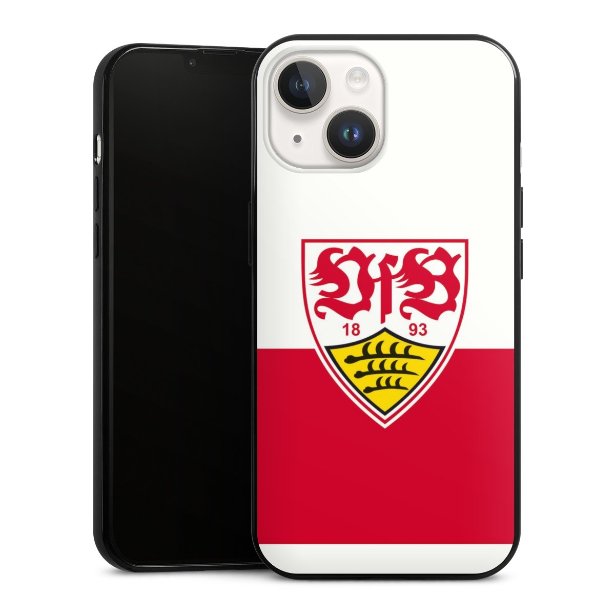 iPhone 14 Handy Slim Case extra dünn Silikon Handyhülle schwarz Hülle Official Licensed Product Logo Vfb Stuttgart Silikon Slim Case