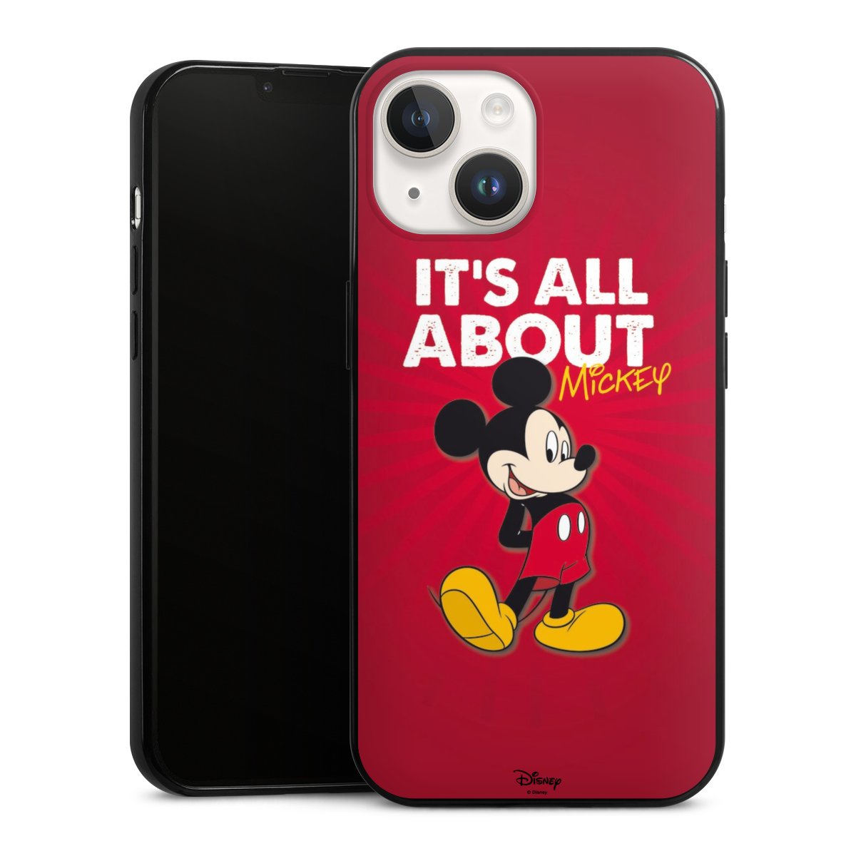 iPhone 14 Handy Slim Case extra dünn Silikon Handyhülle schwarz Hülle Mouse Disney Official Licensed Product Silikon Slim Case