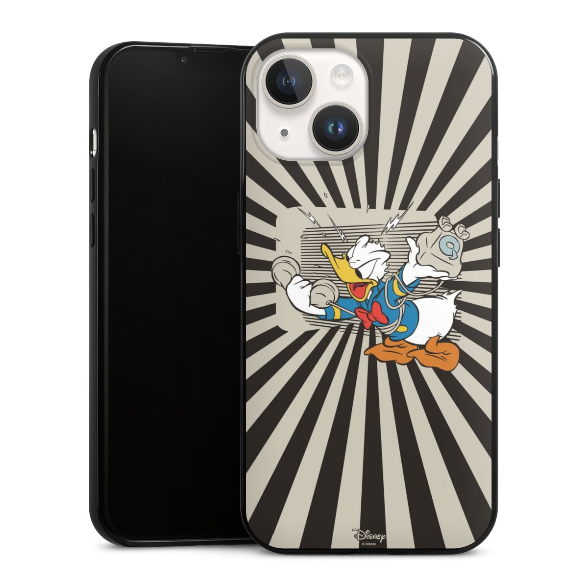 iPhone 14 Handy Slim Case extra dünn Silikon Handyhülle schwarz Hülle Donald Duck Disney Official Licensed Product Silikon Slim Case