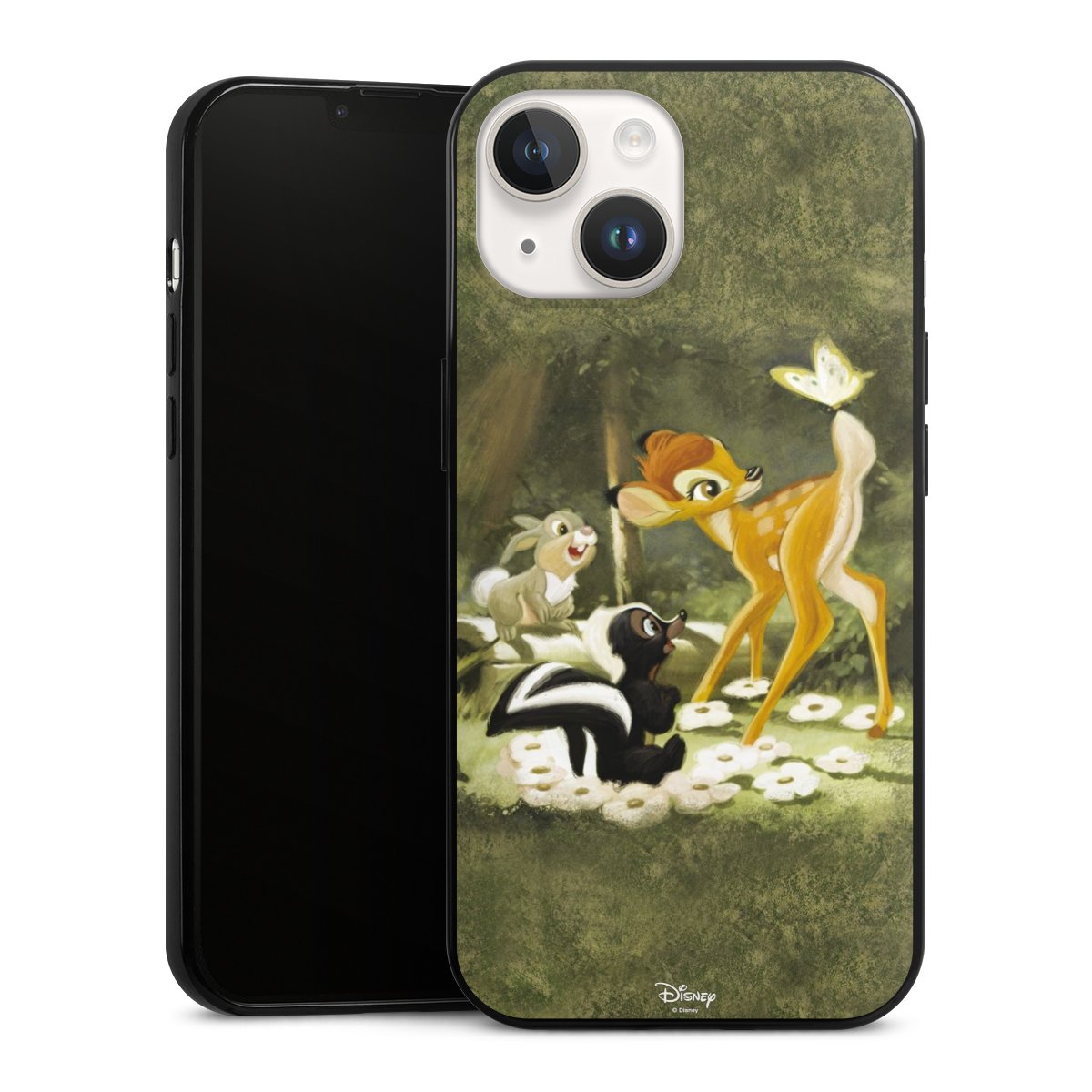 iPhone 14 Handy Slim Case extra dünn Silikon Handyhülle schwarz Hülle Disney Official Licensed Product Bambi Silikon Slim Case