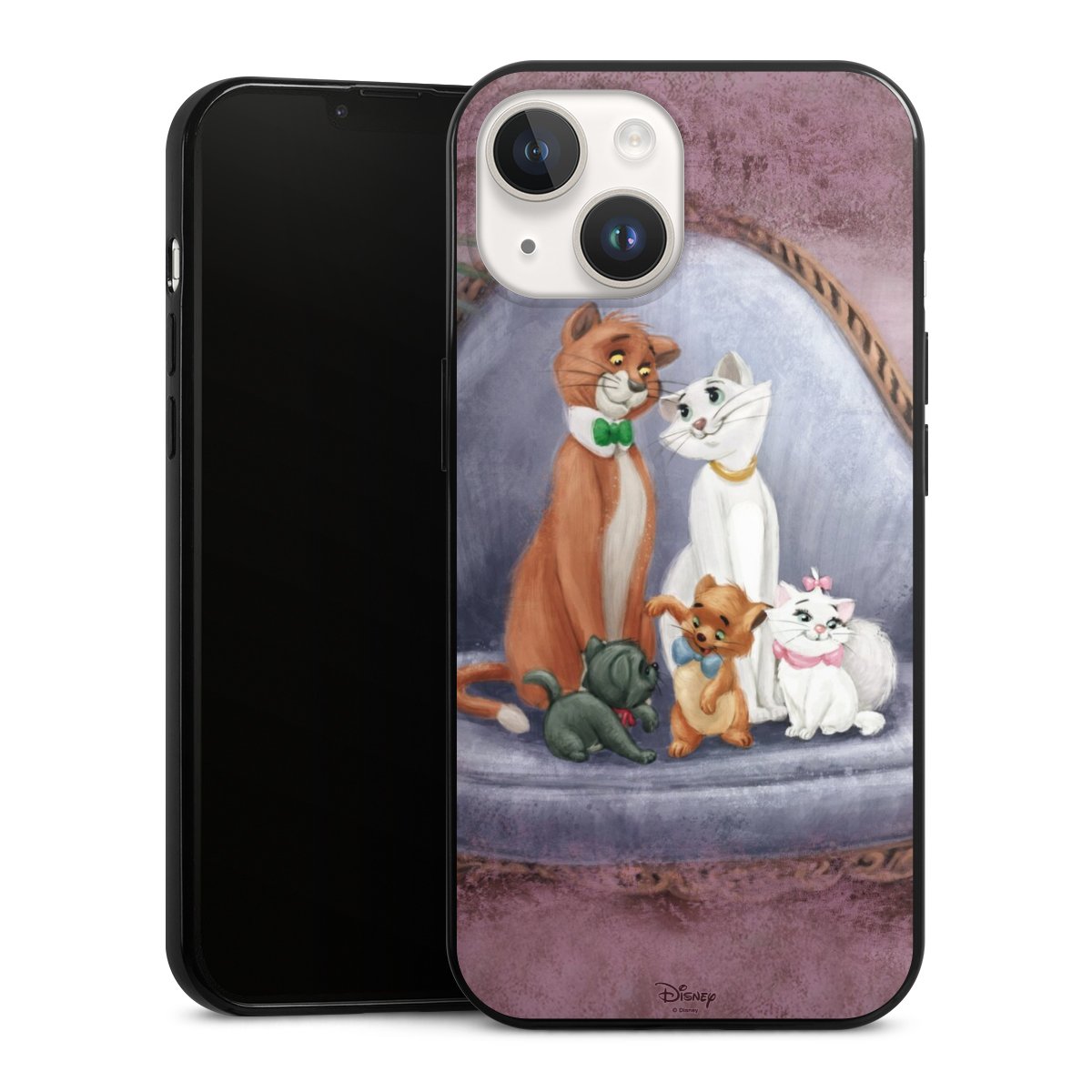 iPhone 14 Handy Slim Case extra dünn Silikon Handyhülle schwarz Hülle Official Licensed Product Disney Aristocats Silikon Slim Case