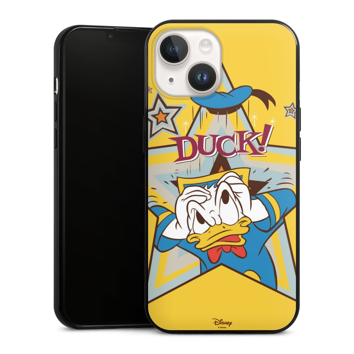 iPhone 14 Handy Slim Case extra dünn Silikon Handyhülle schwarz Hülle Official Licensed Product Donald Duck Disney Silikon Slim Case