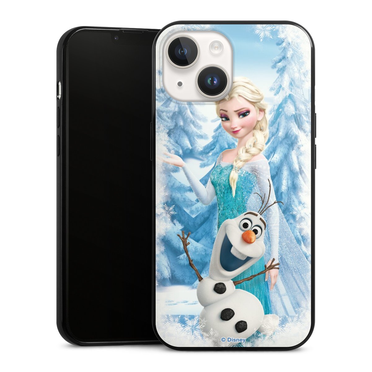 iPhone 14 Handy Slim Case extra dünn Silikon Handyhülle schwarz Hülle Official Licensed Product Frozen Elsa Disney Silikon Slim Case