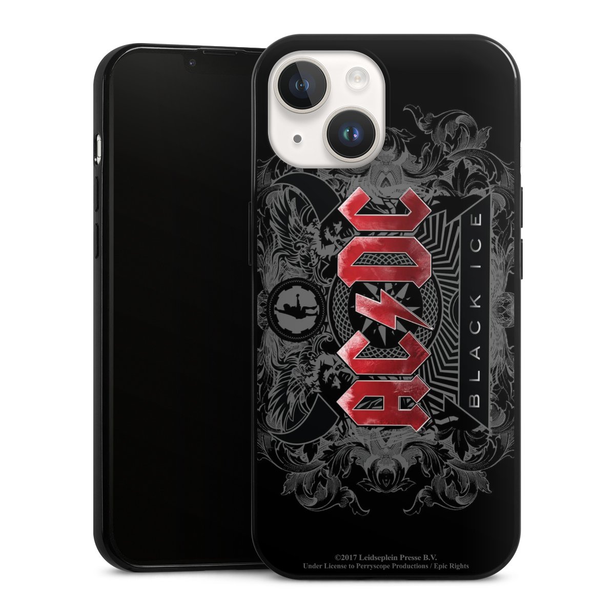 iPhone 14 Handy Slim Case extra dünn Silikon Handyhülle schwarz Hülle Merchandise Black Ice Acdc Silikon Slim Case