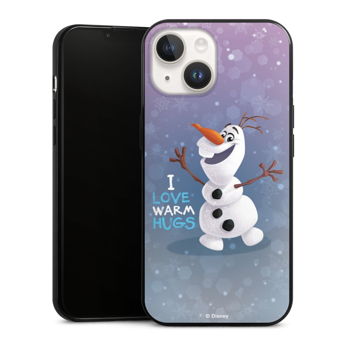 iPhone 14 Handy Slim Case extra dünn Silikon Handyhülle schwarz Hülle Frozen Frozen Olaf Official Licensed Product Silikon Slim Case