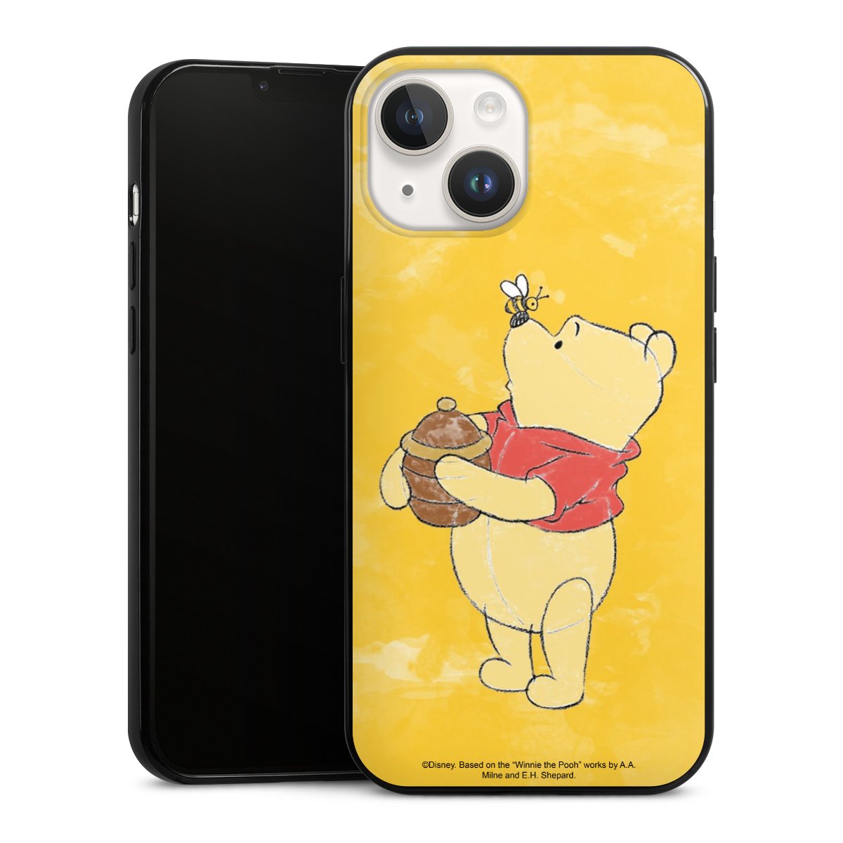 iPhone 14 Handy Slim Case extra dünn Silikon Handyhülle schwarz Hülle Official Licensed Product Winnie The Pooh Disney Silikon Slim Case