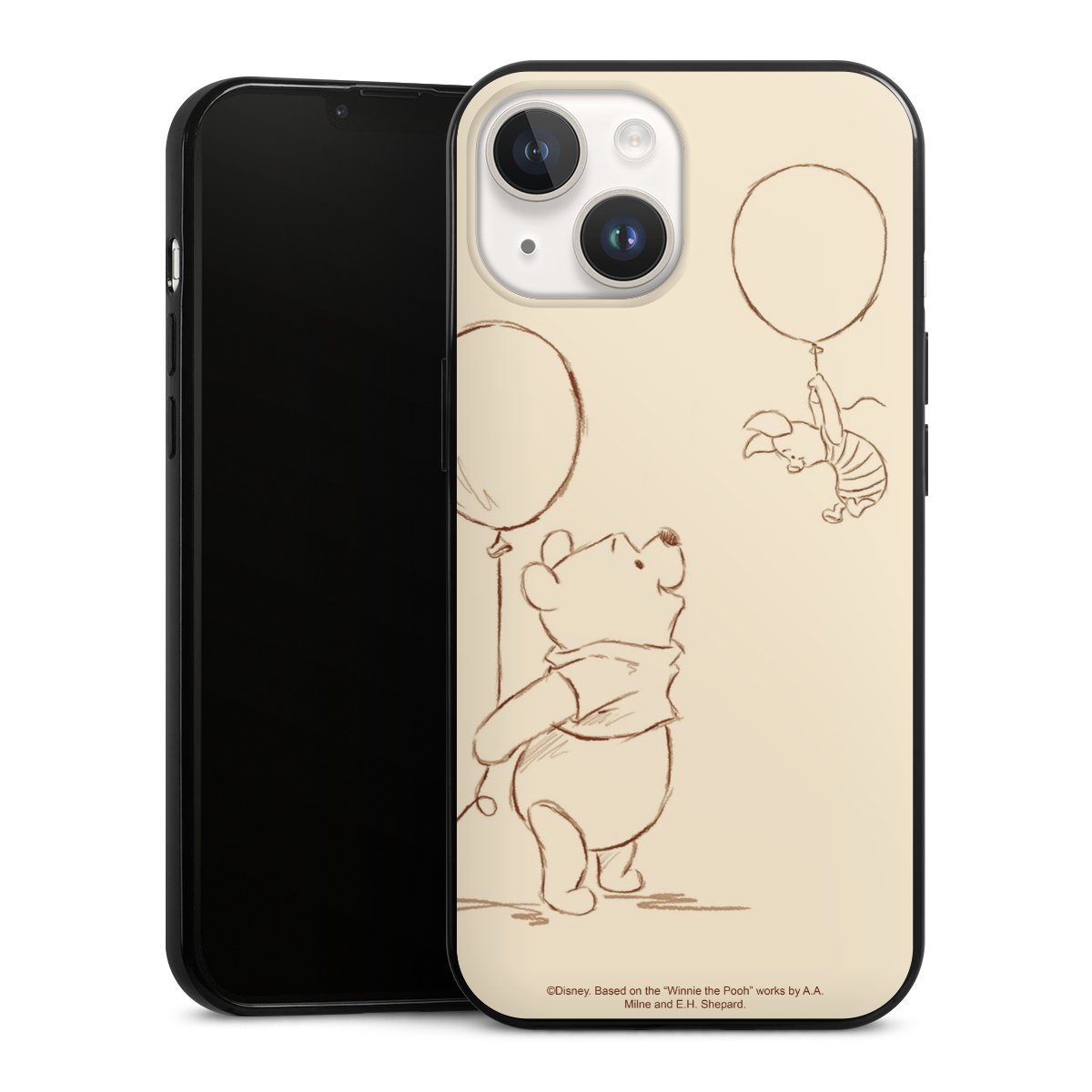 iPhone 14 Handy Slim Case extra dünn Silikon Handyhülle schwarz Hülle Official Licensed Product Winnie The Pooh Disney Silikon Slim Case