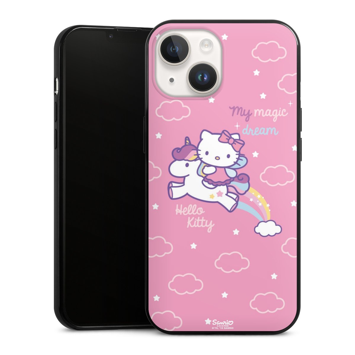 iPhone 14 Handy Slim Case extra dünn Silikon Handyhülle schwarz Hülle Einhorn Official Licensed Product Hello Kitty Silikon Slim Case