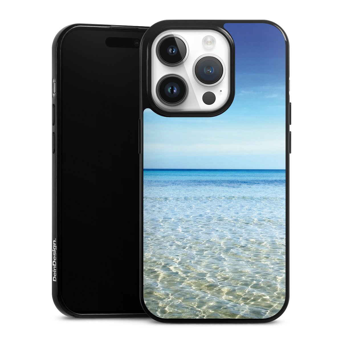 iPhone 14 Pro Handy Slim Case extra dünn Silikon Handyhülle schwarz Hülle Urlaub Sky Ocean Silikon Slim Case